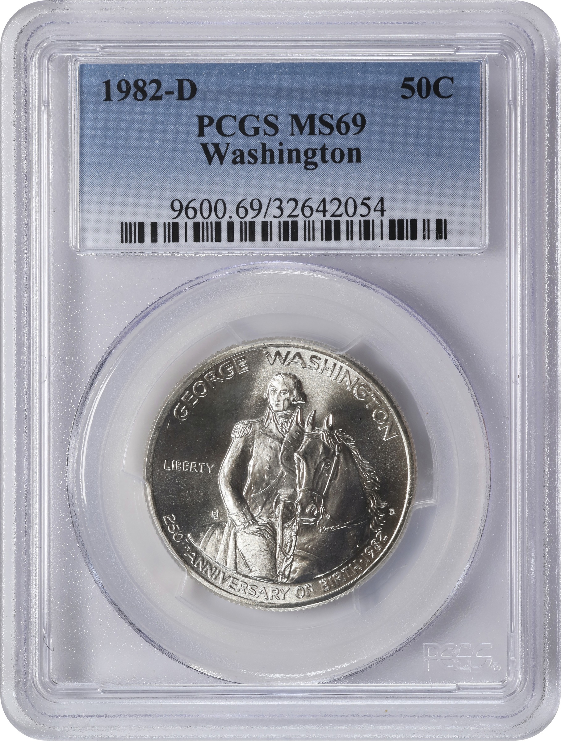 Image for 1982-D S50c Washington 250th Anniversary of Birth, Silver MS69