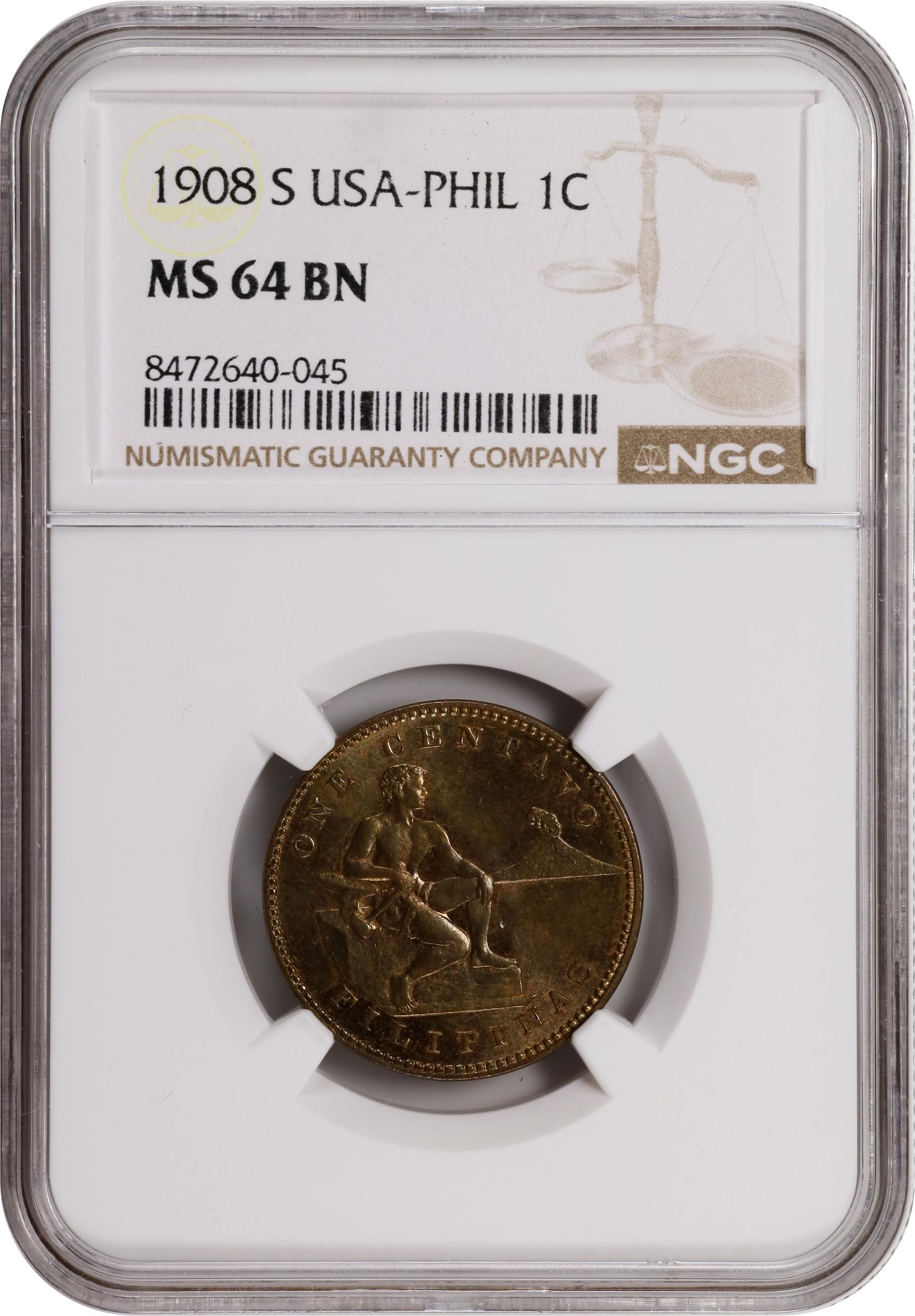 1908-S 1c U.S. Philippines MS BN thumbnail 5