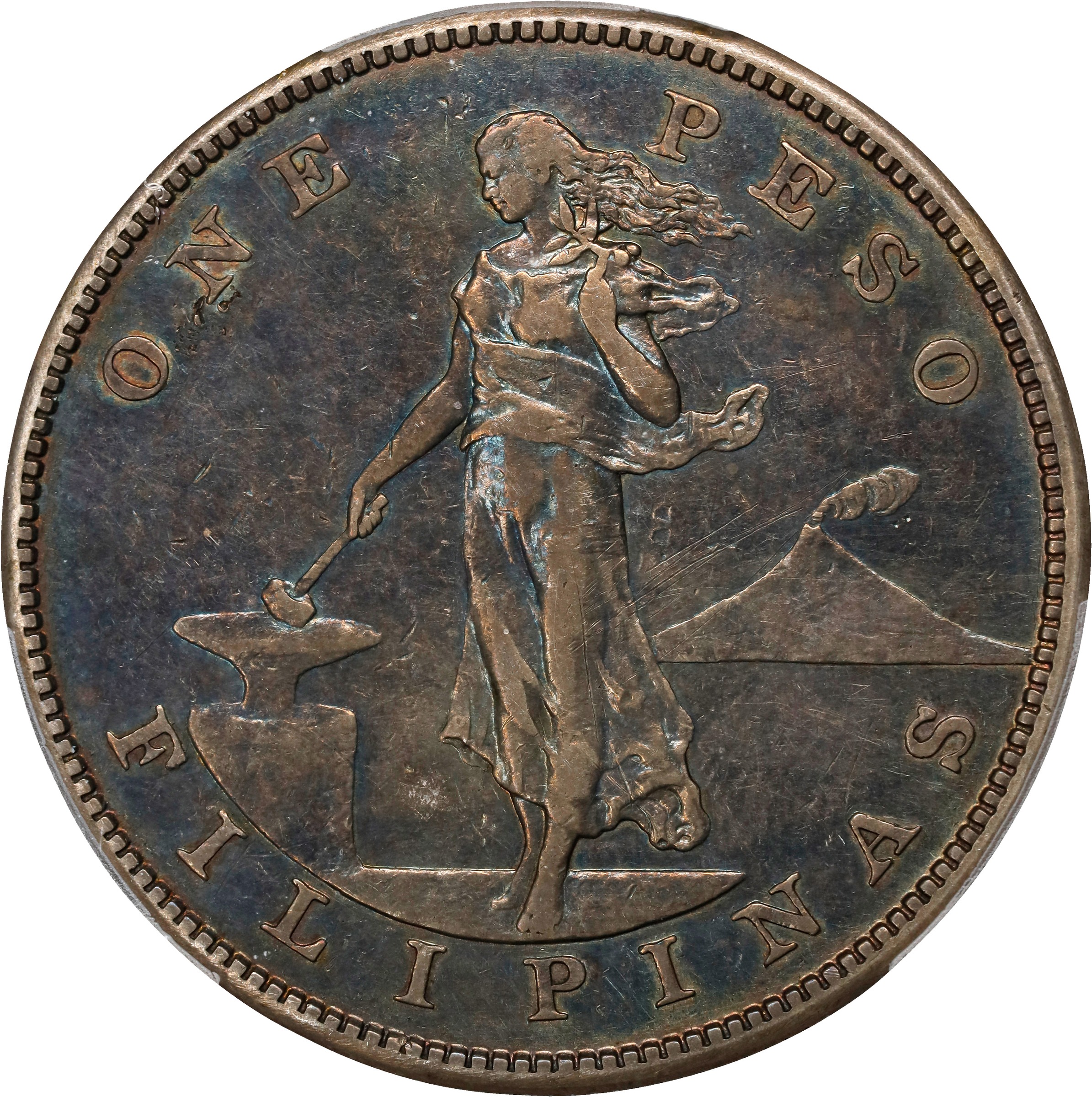 1905-S Peso U.S. Philippines, Straight Serif, Allen 16.06a, FS-301 MS thumbnail 2