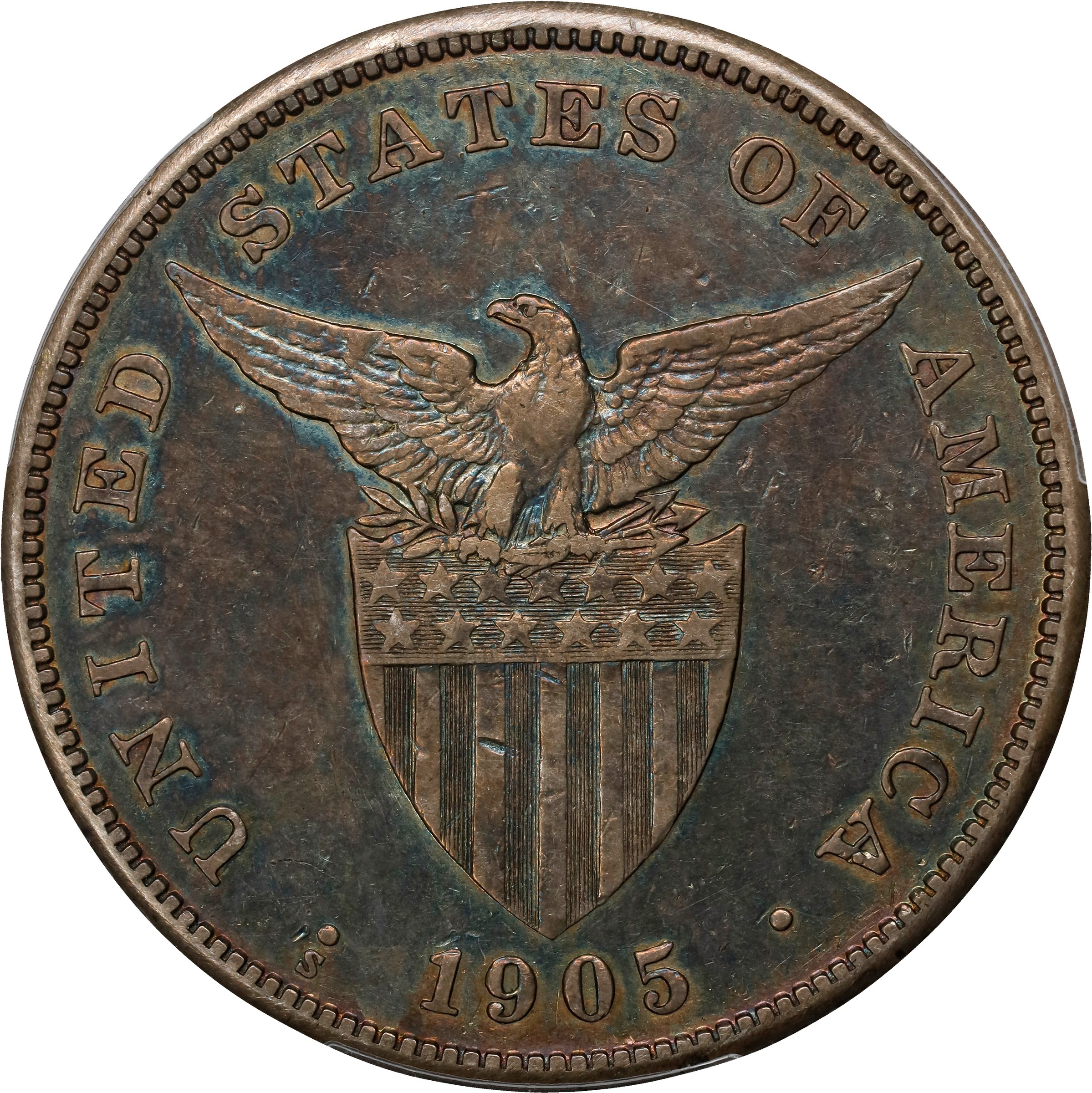 1905-S Peso U.S. Philippines, Straight Serif, Allen 16.06a, FS-301 MS thumbnail 11