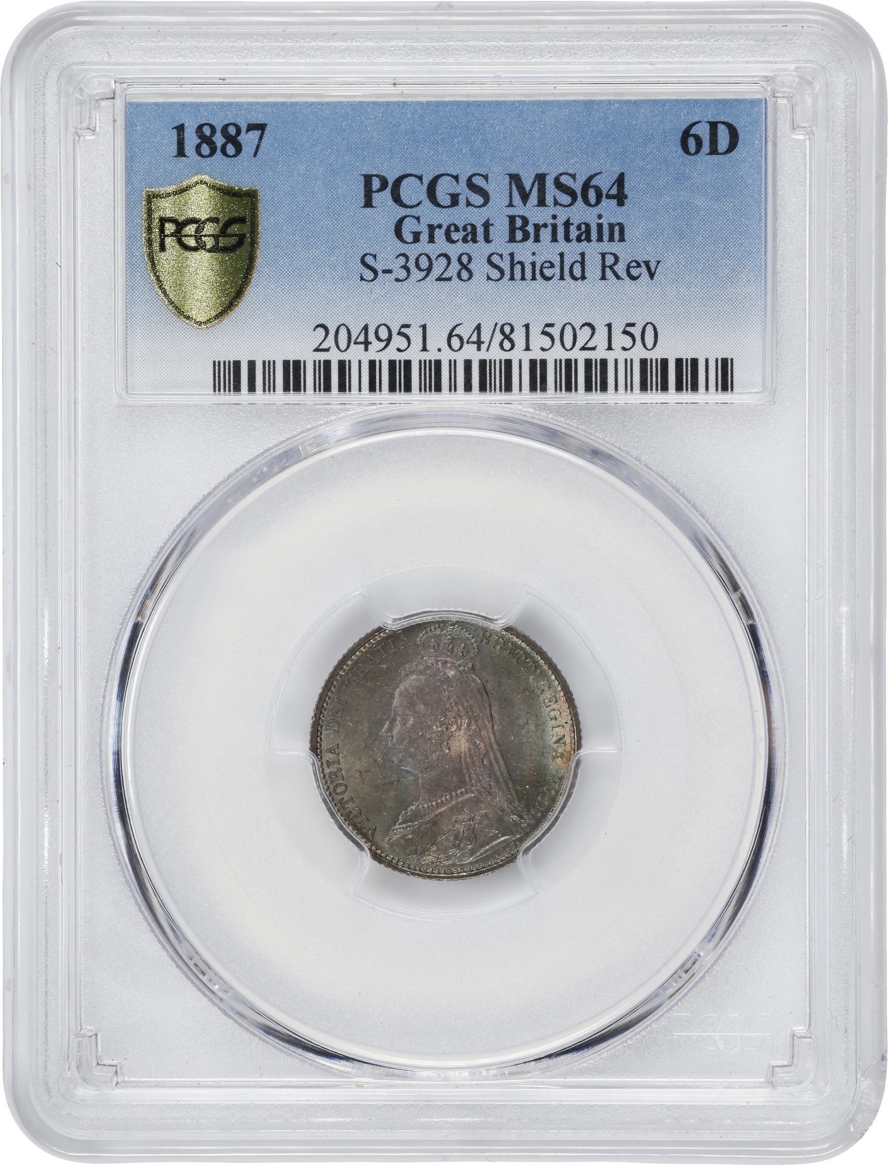 1887 6D     Shield Reverse MS thumbnail 5
