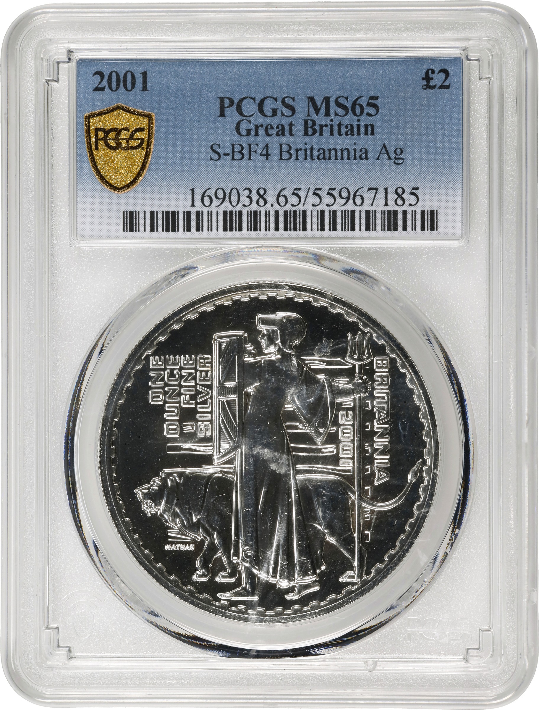 2001 S£2 1 oz Silver, Britannia MS