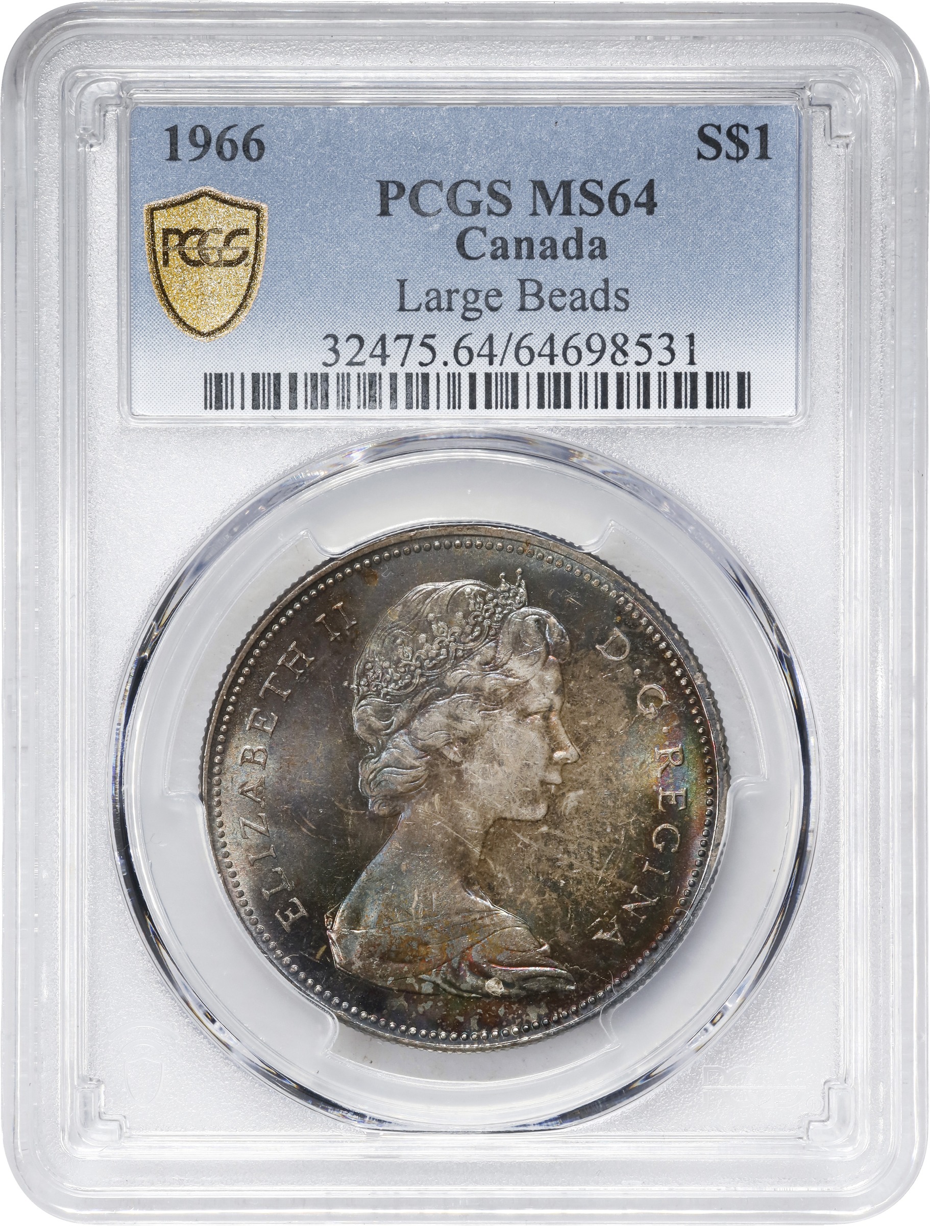 1966 S$1 Large Beads MS thumbnail 7