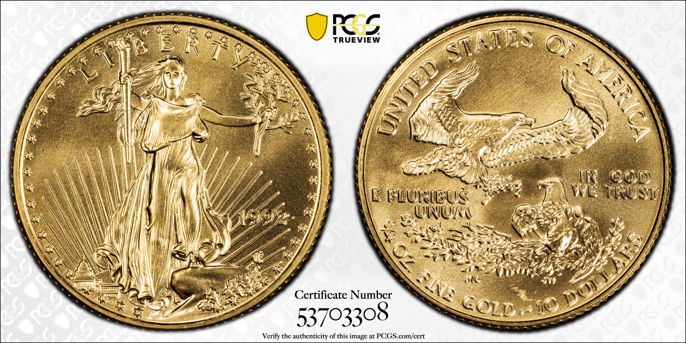 1992 $10  Gold Eagle MS thumbnail 15
