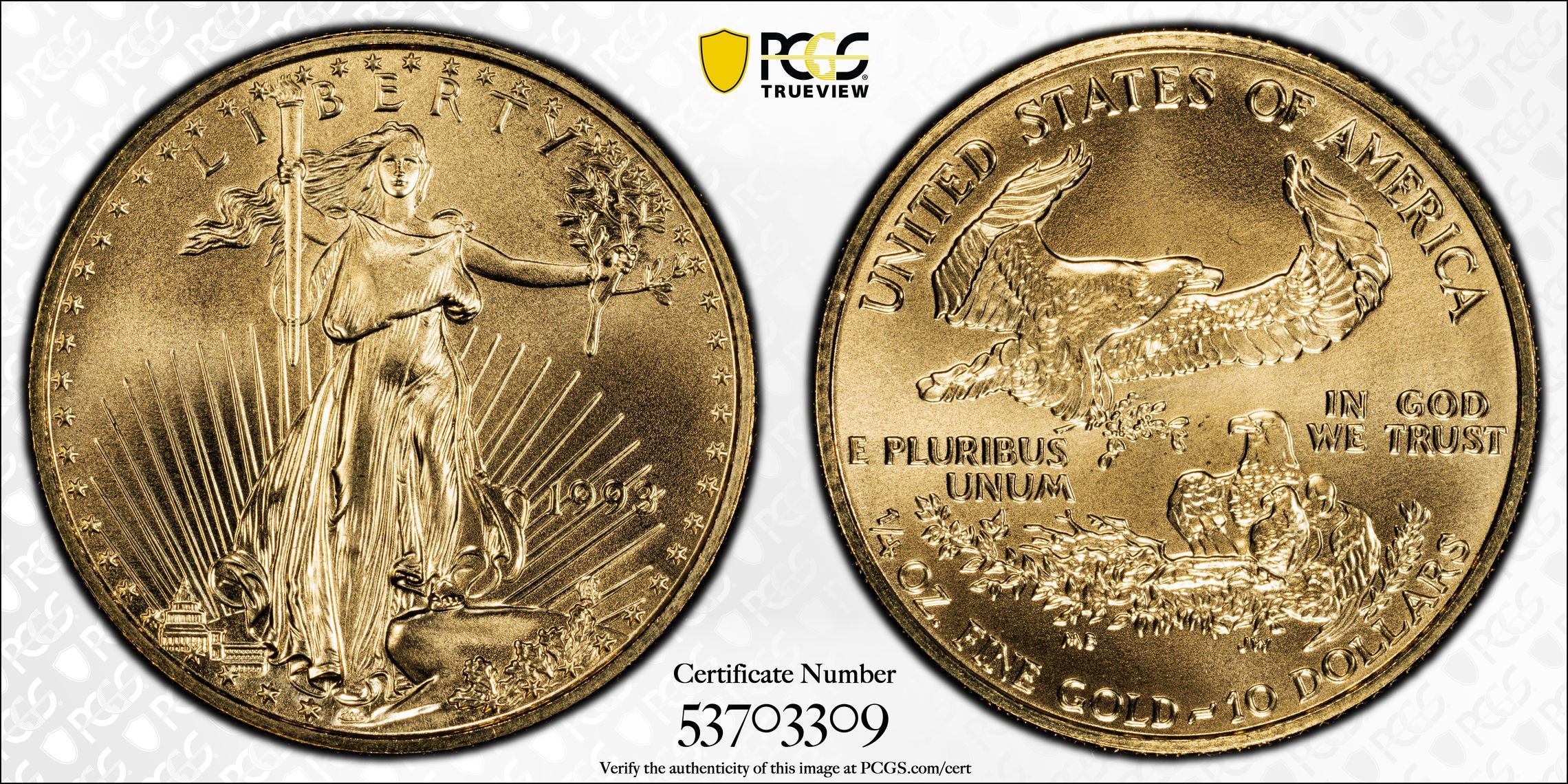 1993 $10  Gold Eagle MS thumbnail 17