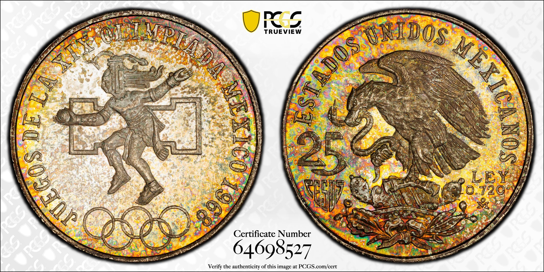 1968-Mo 25P Type 1, Variety 2, Olympics, KM-479.2 MS (KM-479.2) thumbnail 8
