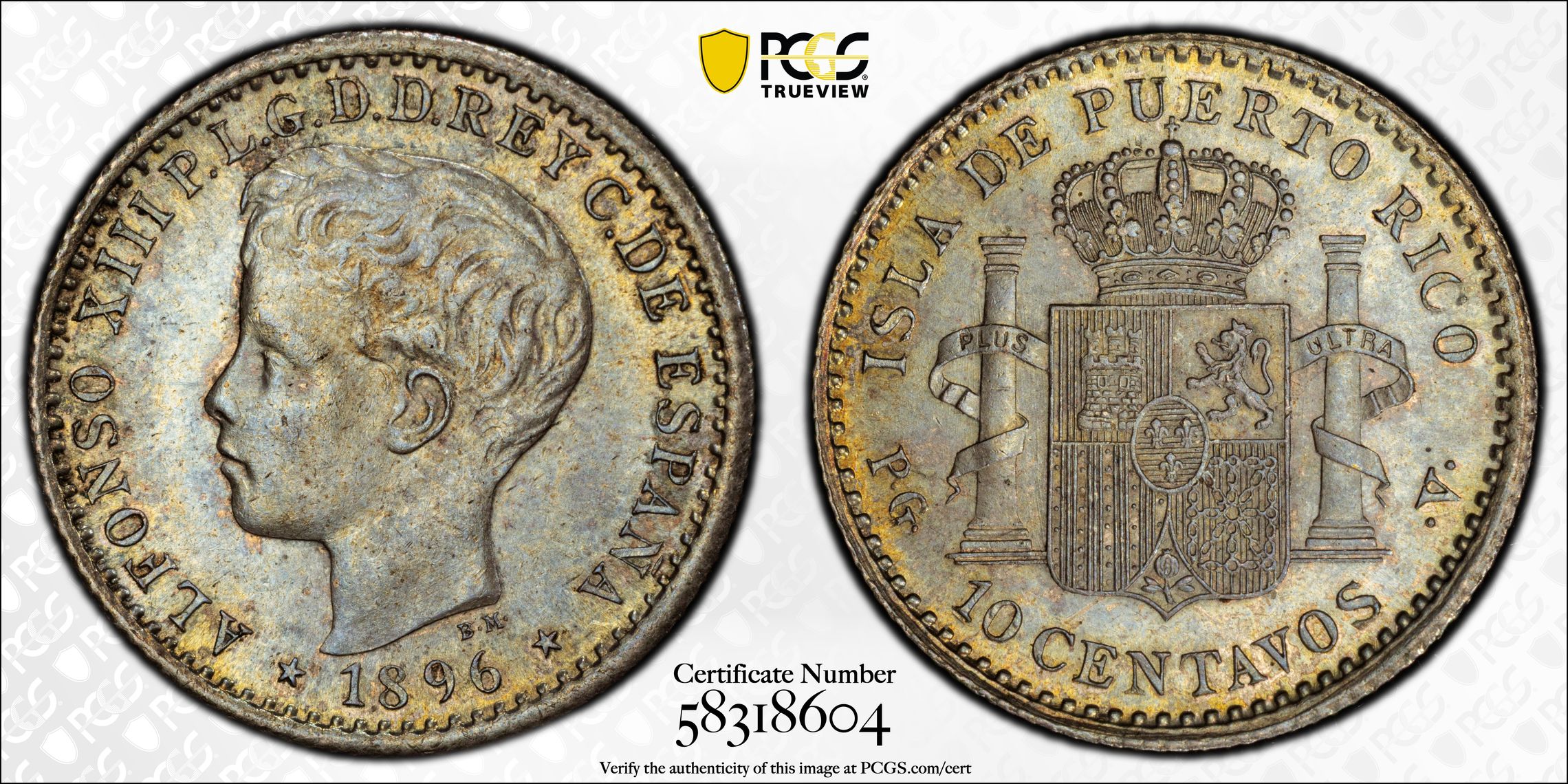 1896-PG V 10c Puerto Rico MS thumbnail 3