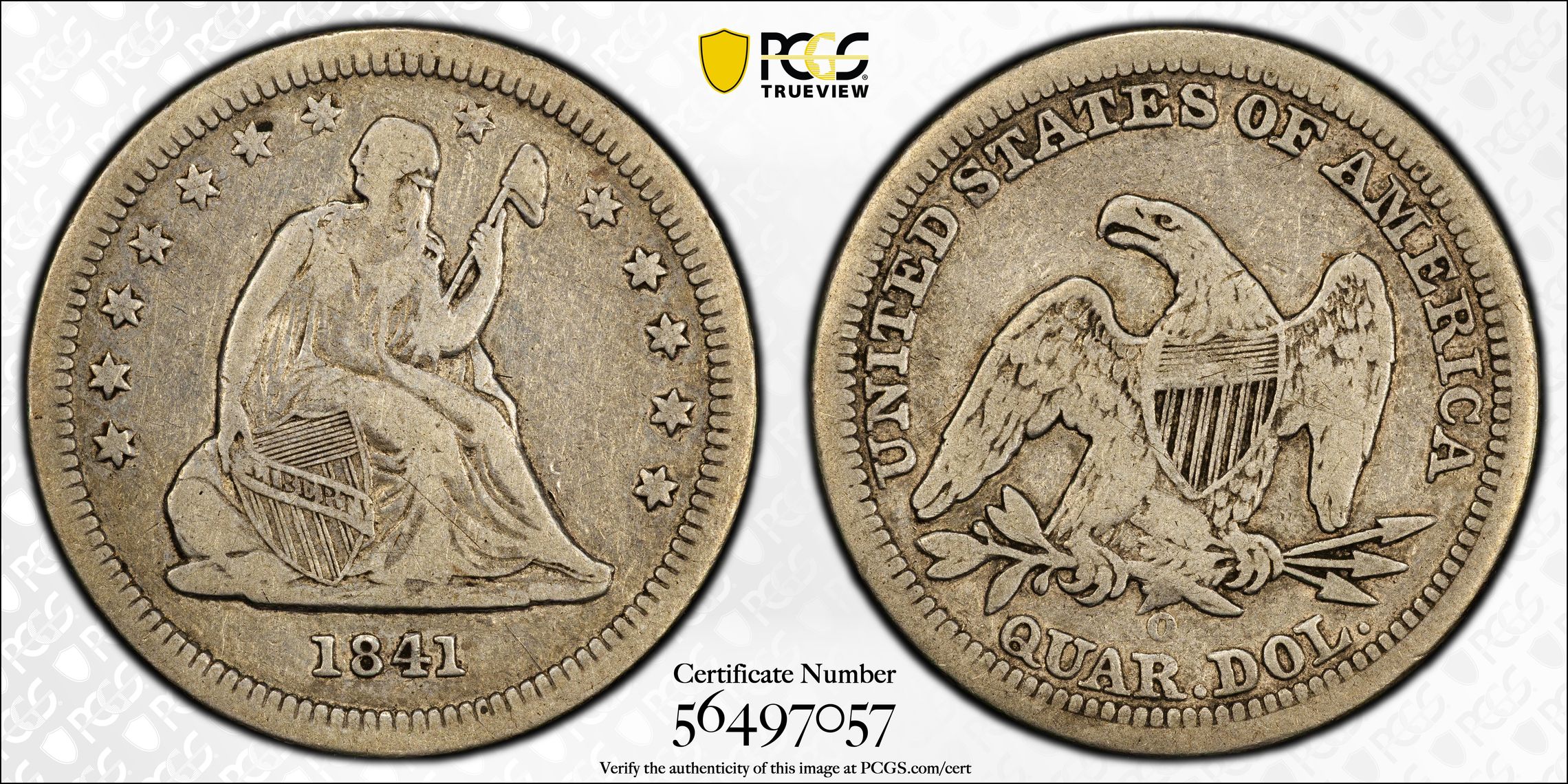 1841-O 25c VF30 CAC thumbnail 24