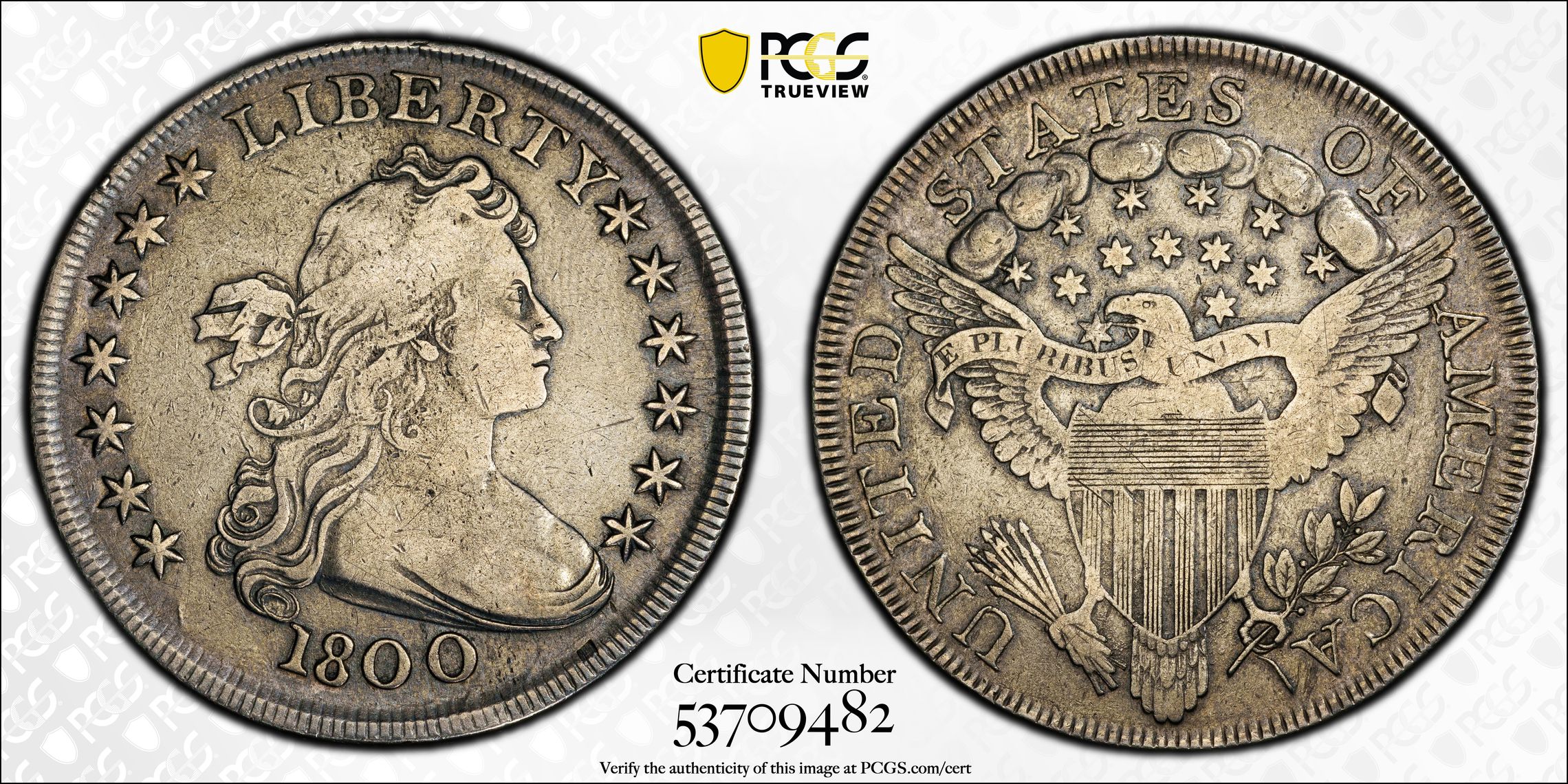1800 $1  AMERICAI VF35 CAC thumbnail 23