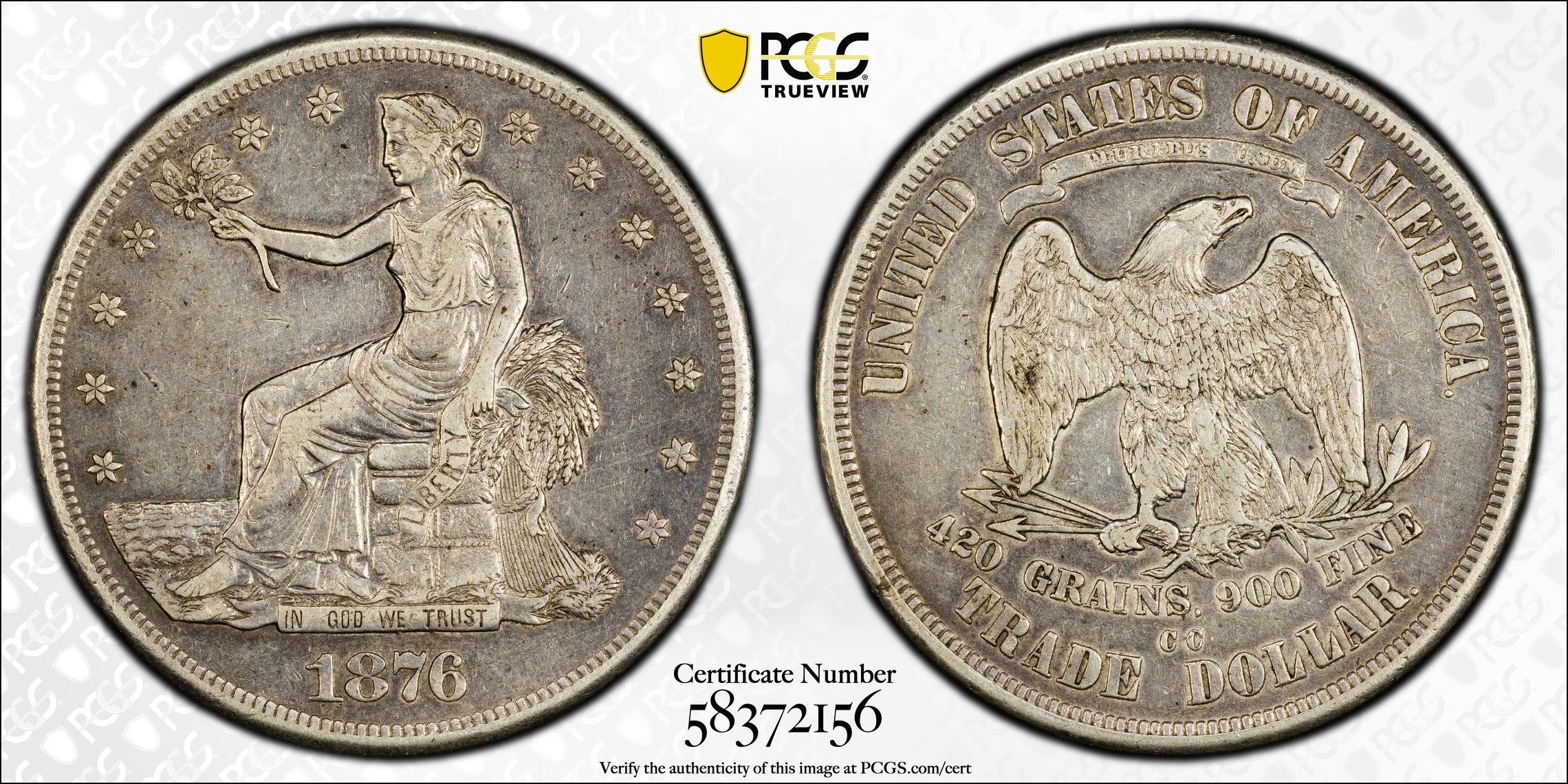 1876-CC Trade$ Doubled Die Reverse MS thumbnail 12