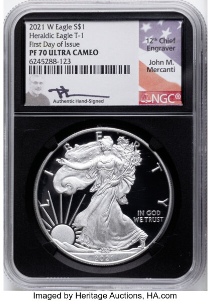 2021-W $1  Silver Eagle, Type 1 PR DCAM thumbnail 2