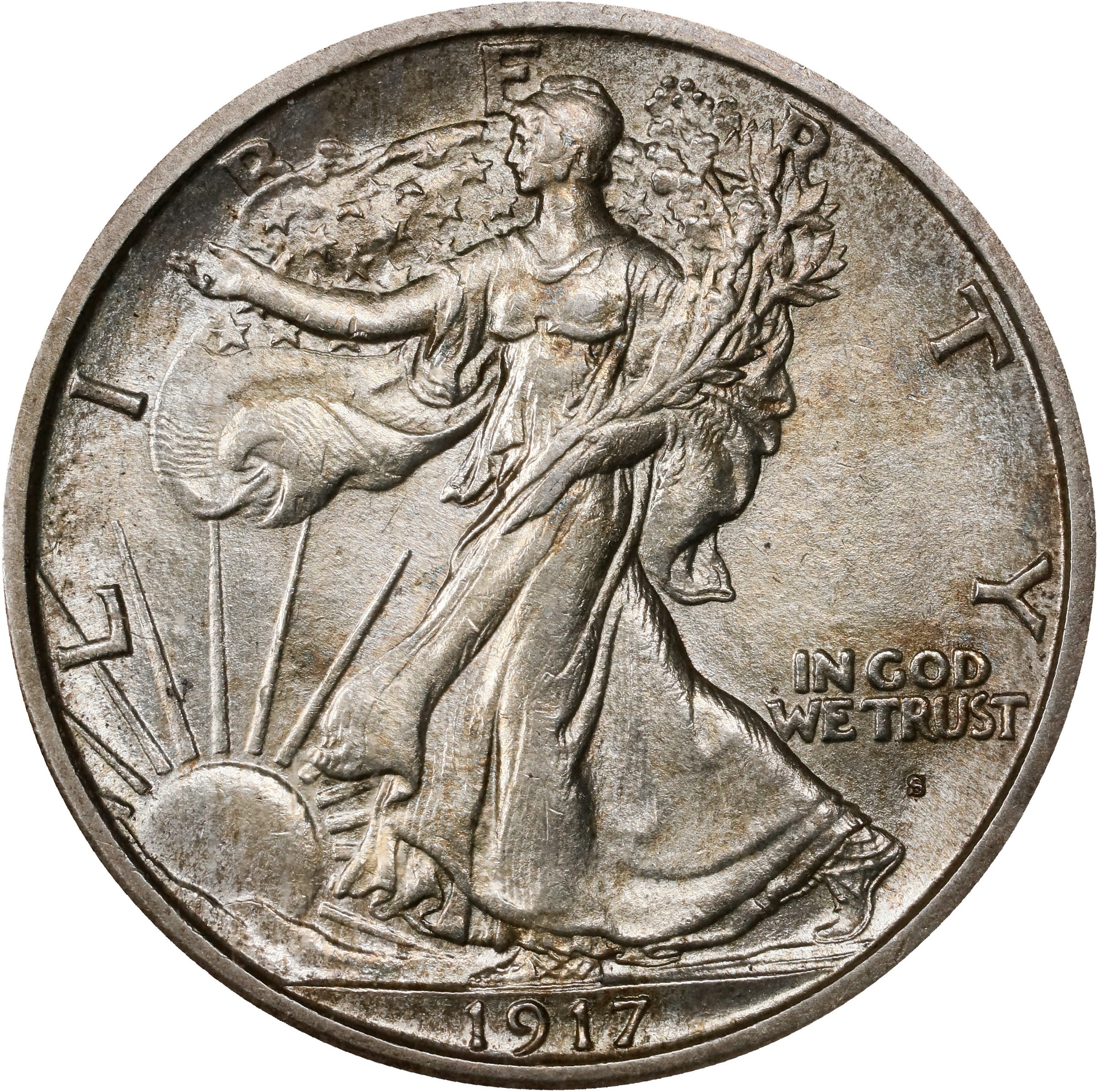 1917-S 50c Mintmark Obverse MS thumbnail 5