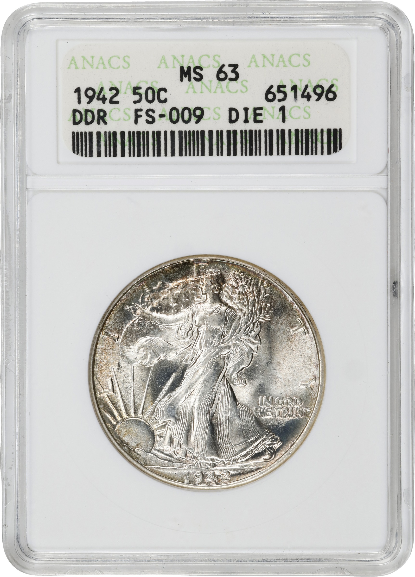 1942 50c Doubled Die Reverse, FS-801 MS thumbnail 12