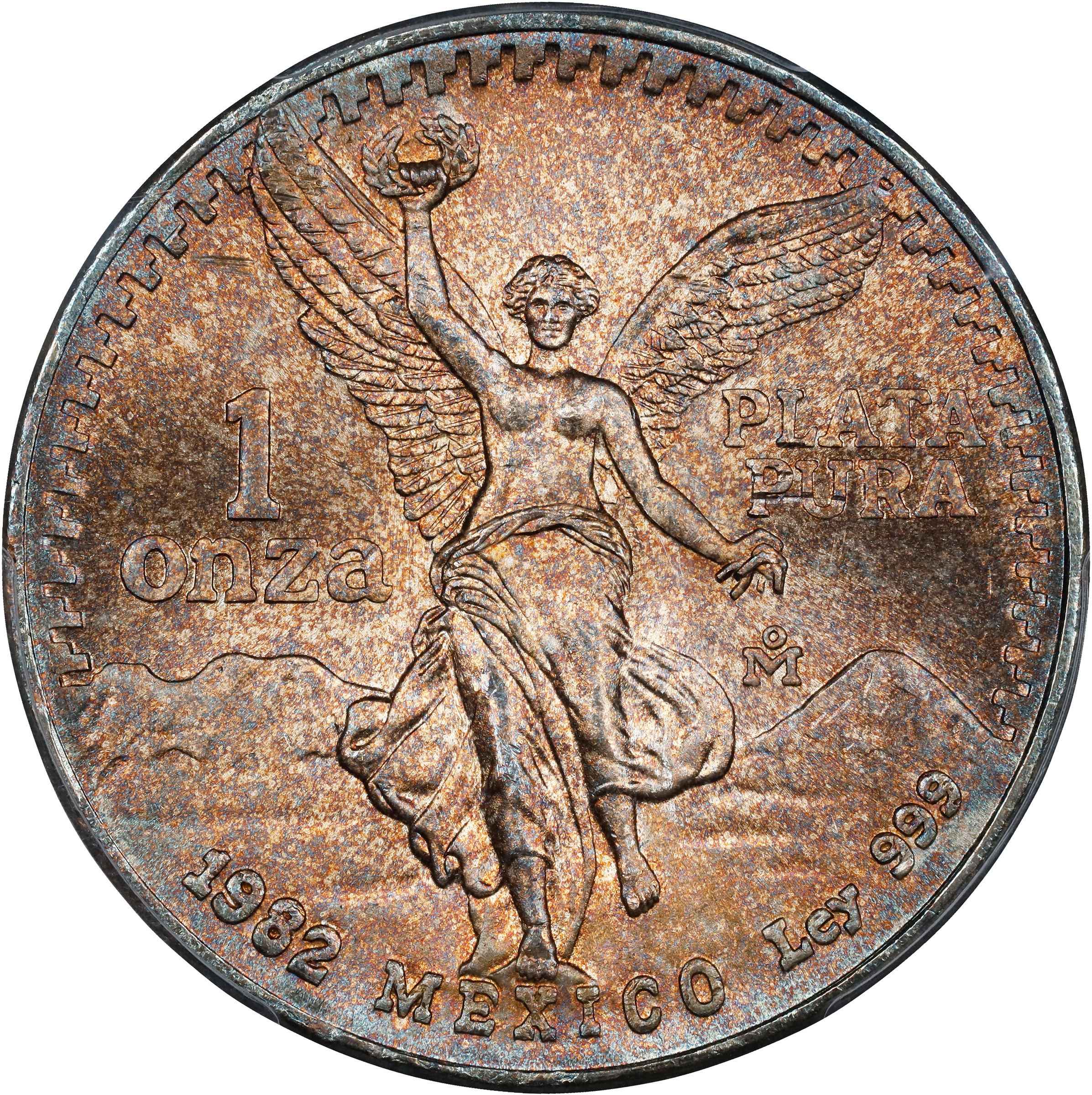 1982-Mo 1 Onza Libertad, Silver MS (KM-494.1) thumbnail 3