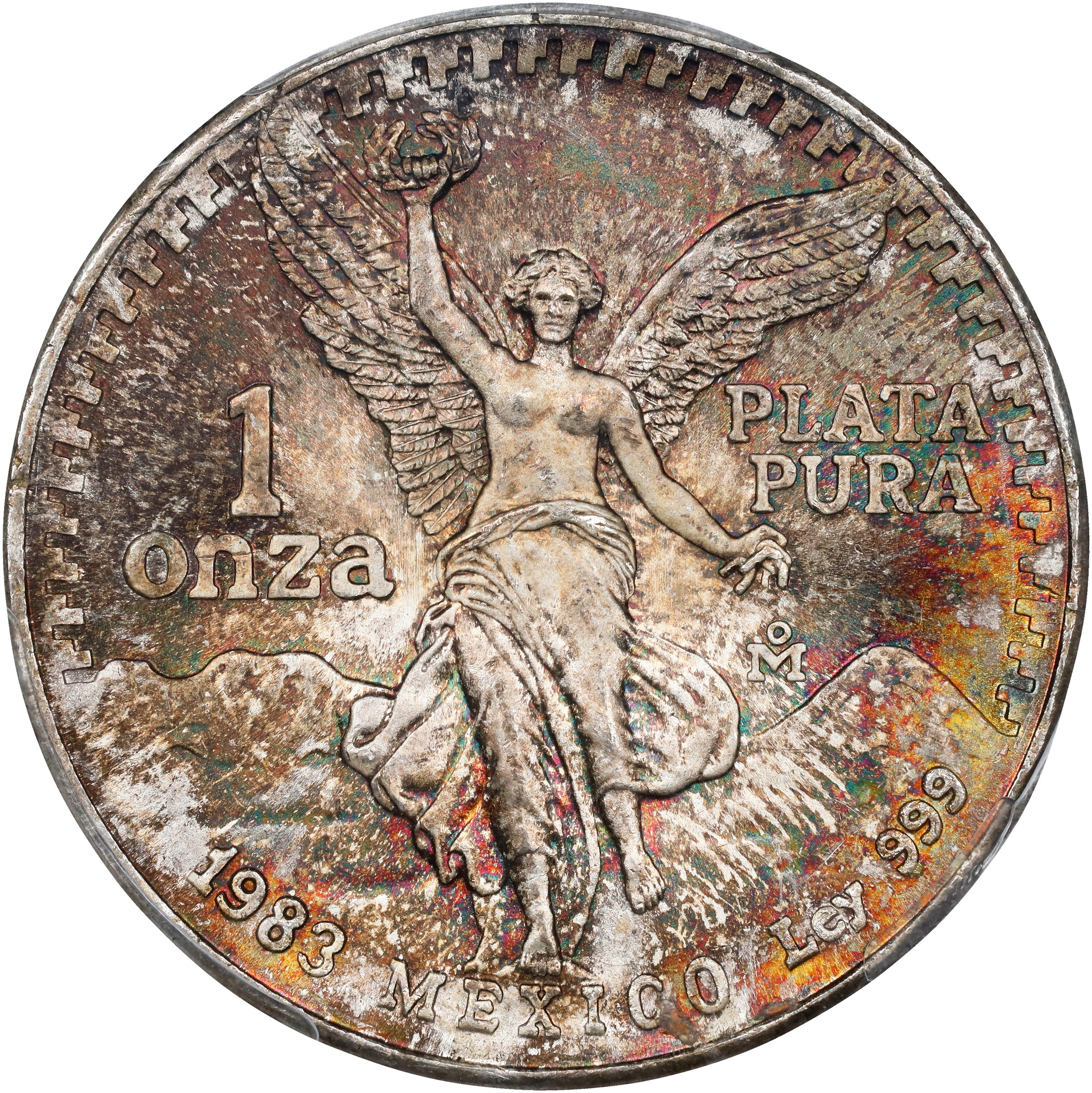 1983-Mo 1 Onza Libertad, Silver MS (KM-494.1) thumbnail 3
