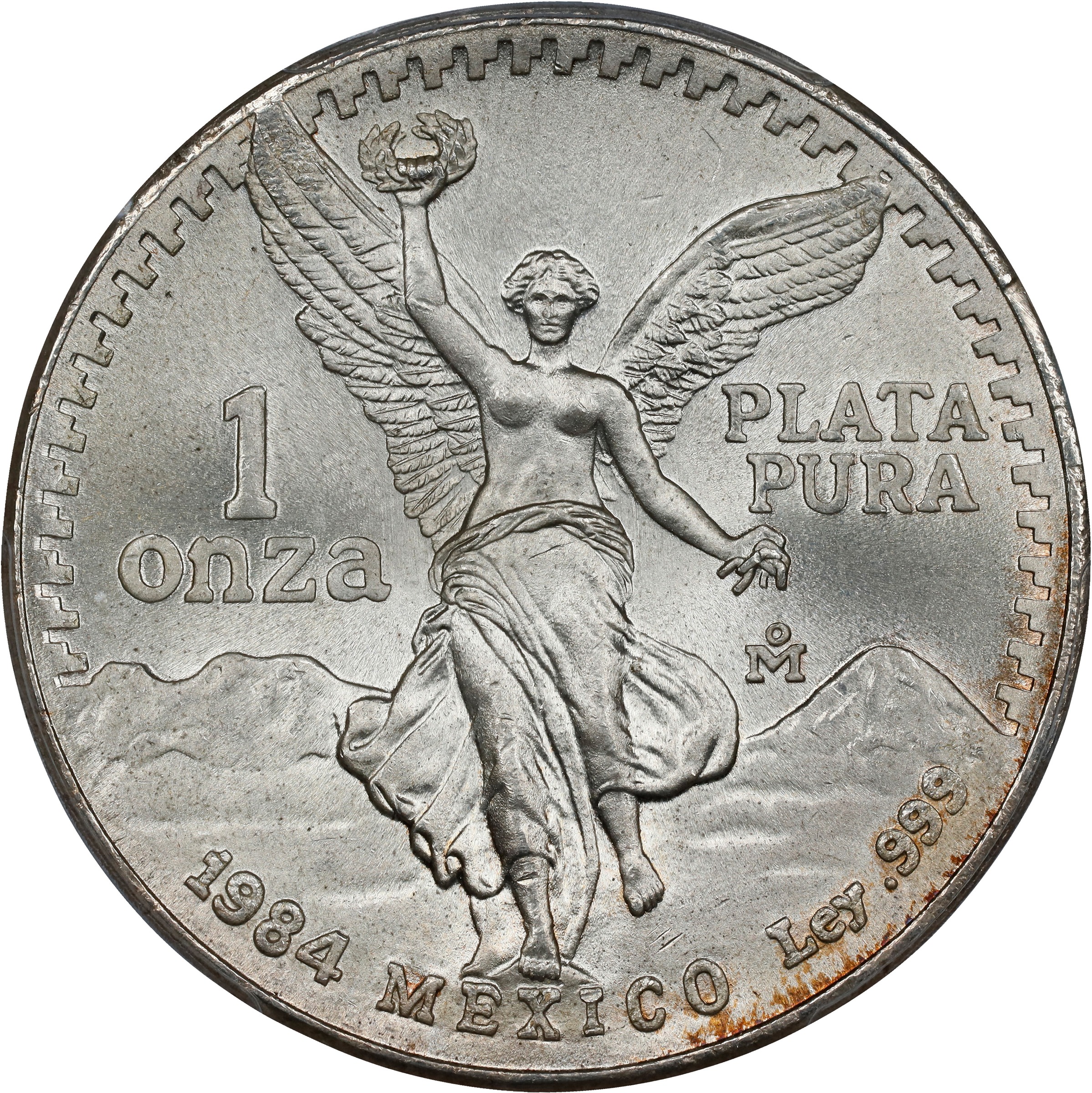 1984-Mo 1 Onza Libertad, Silver MS (KM-494.1) thumbnail 4