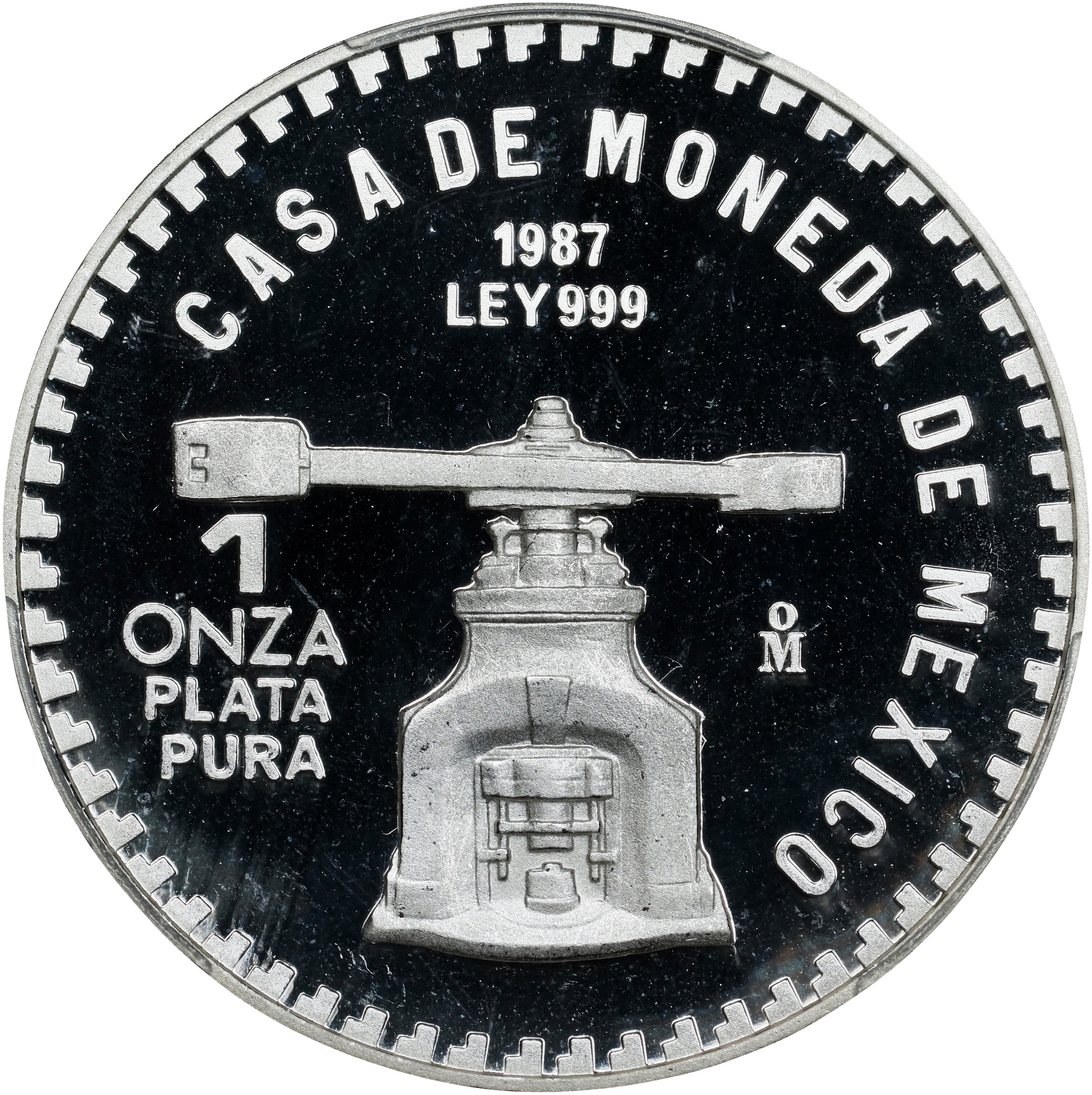 2007-Mo 10P 1oz Silver, Zacatecas PR DCAM (KM-847) thumbnail 3