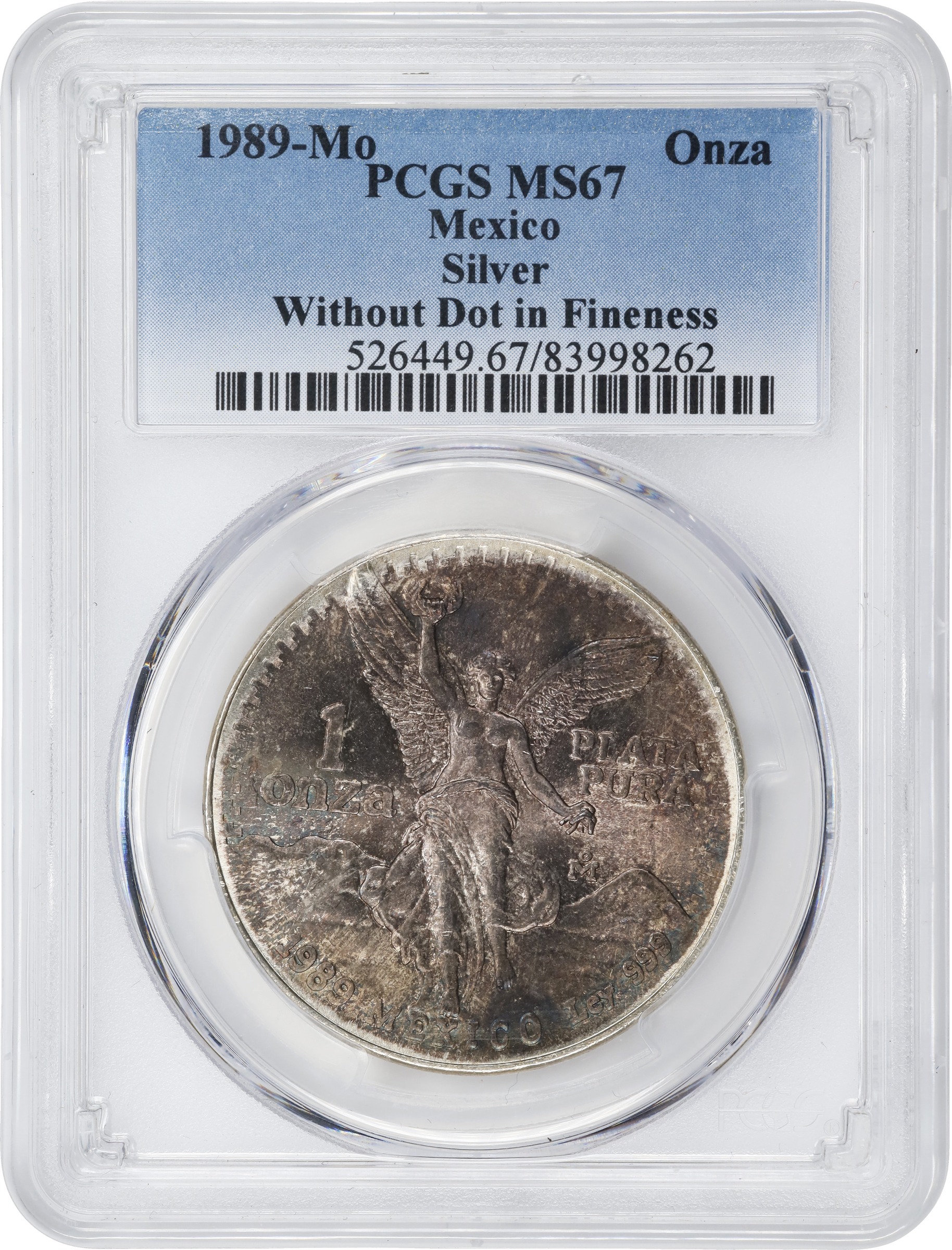 1989-Mo 1 Onza Libertad, Silver, Without Dot MS (KM-494.1) thumbnail 12