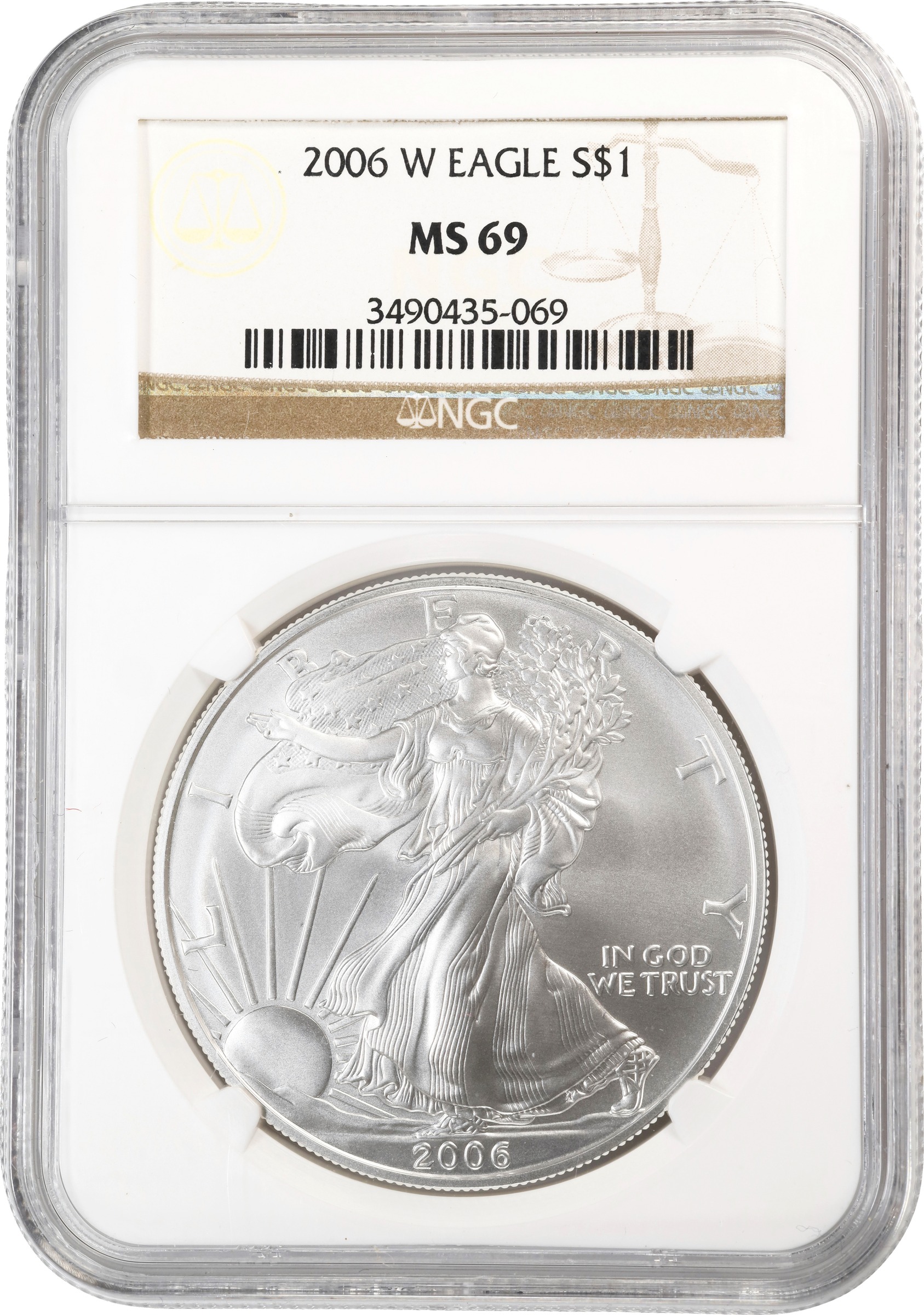 2006-W $1  Silver Eagle, Burnished OGP thumbnail 3