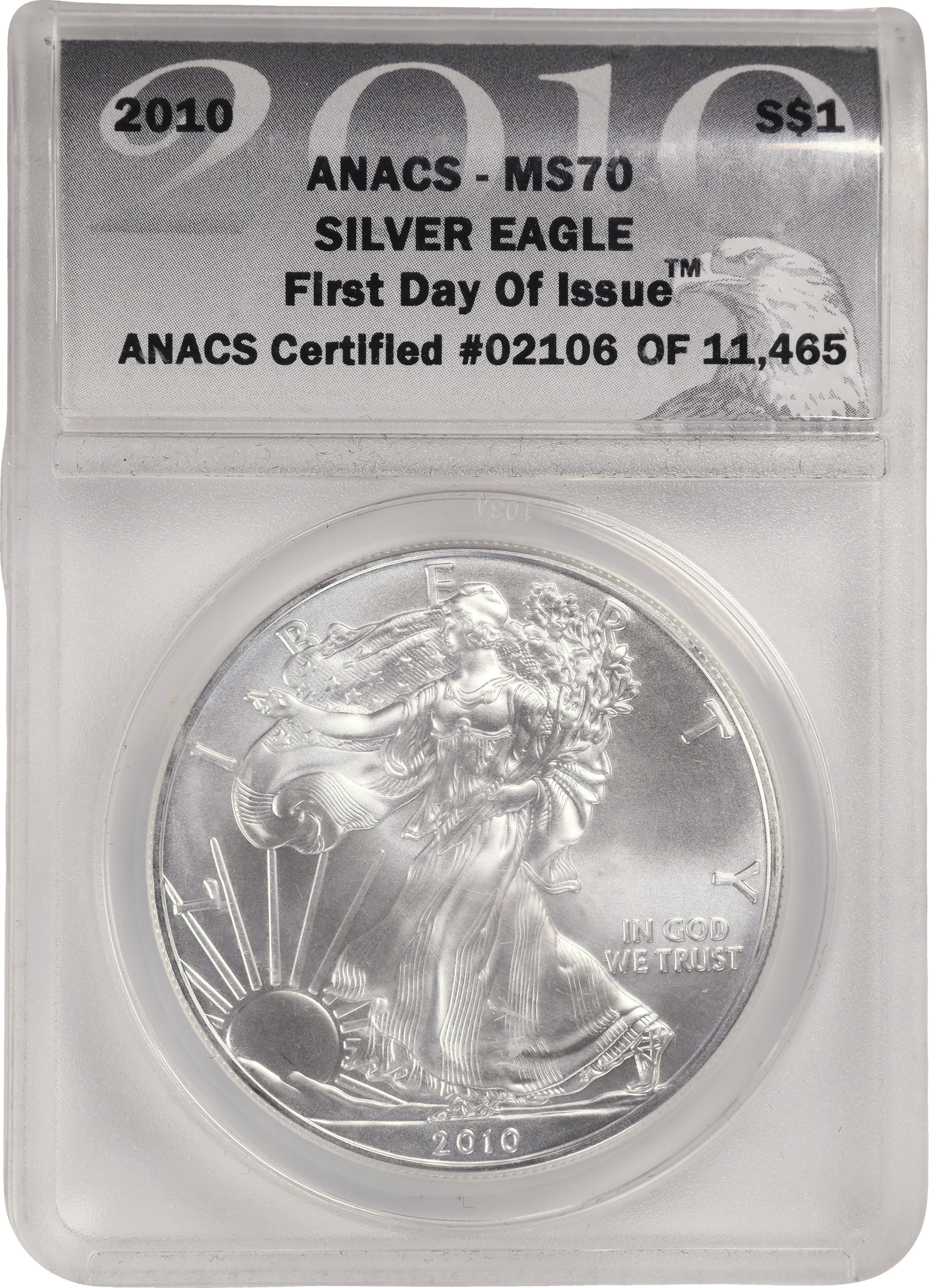 2010 $1  Silver Eagle OGP thumbnail 3