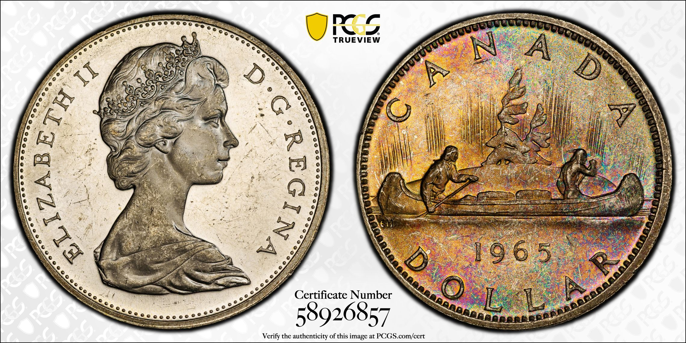 1965 S$1 Type 4 MS thumbnail 5
