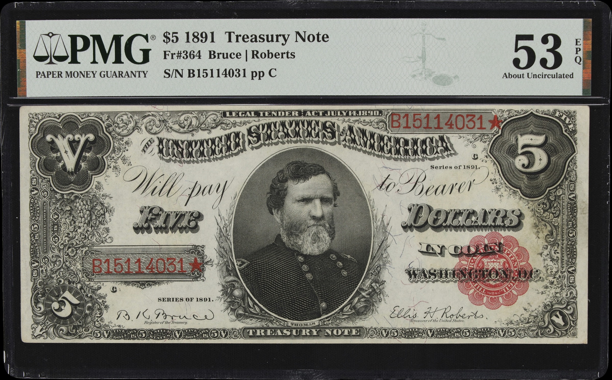 1891 $5  (Fr. 364) thumbnail 3