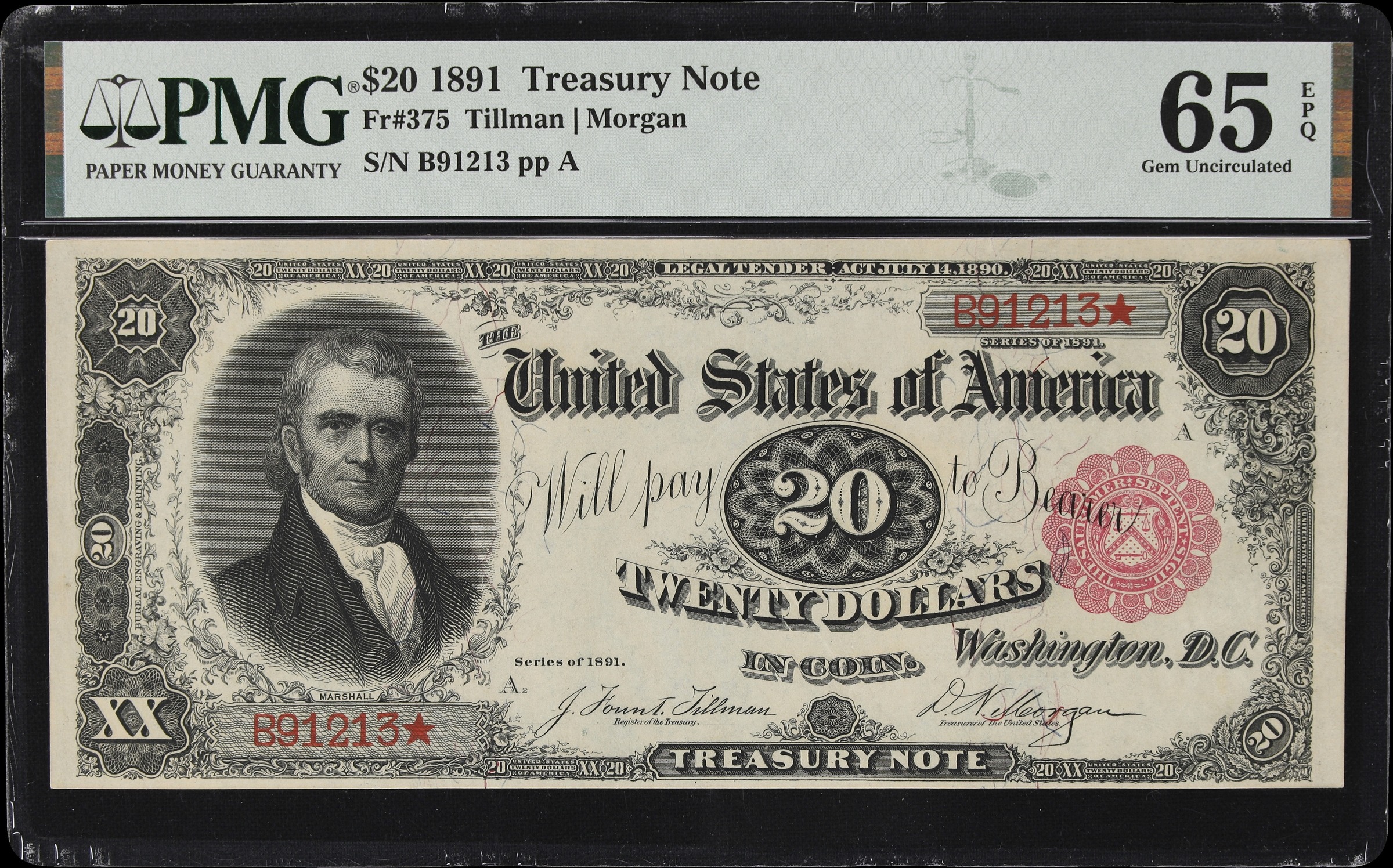 1891 $20  (Fr. 375) thumbnail 2
