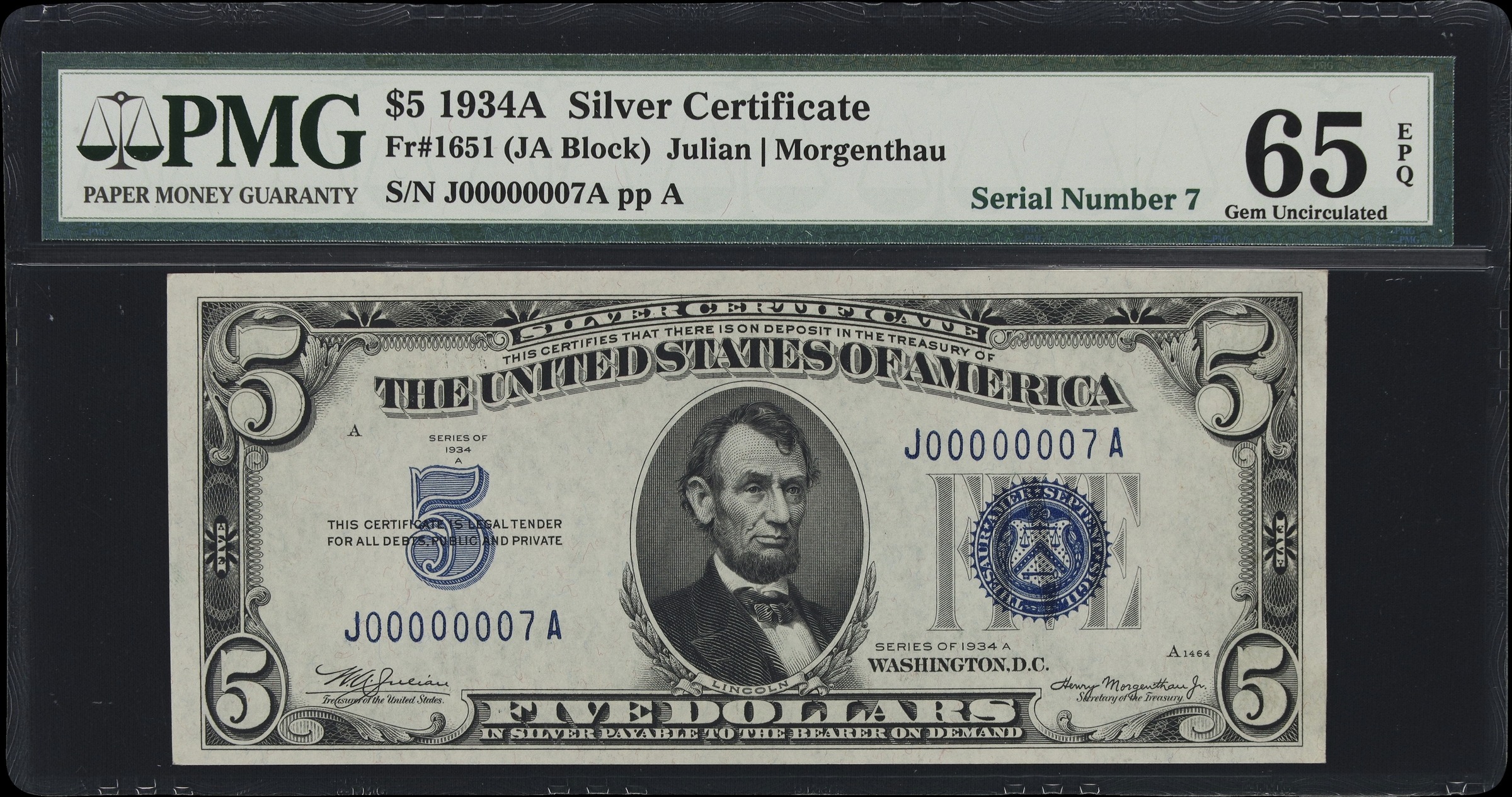 1934A $5  (Fr. 1651) thumbnail 2