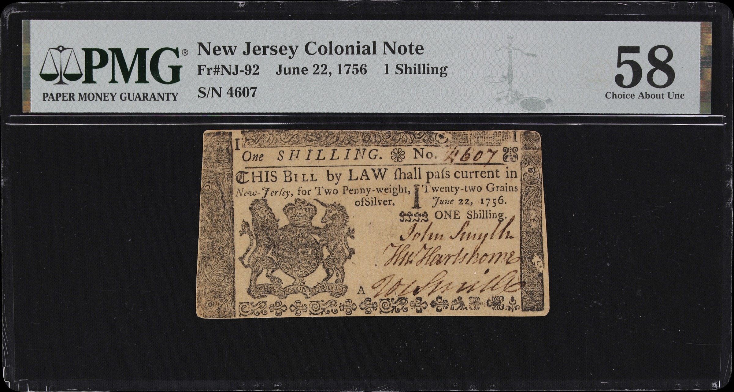 Jun 22, 1776 1s New Jersey (Fr. NJ92) thumbnail 2