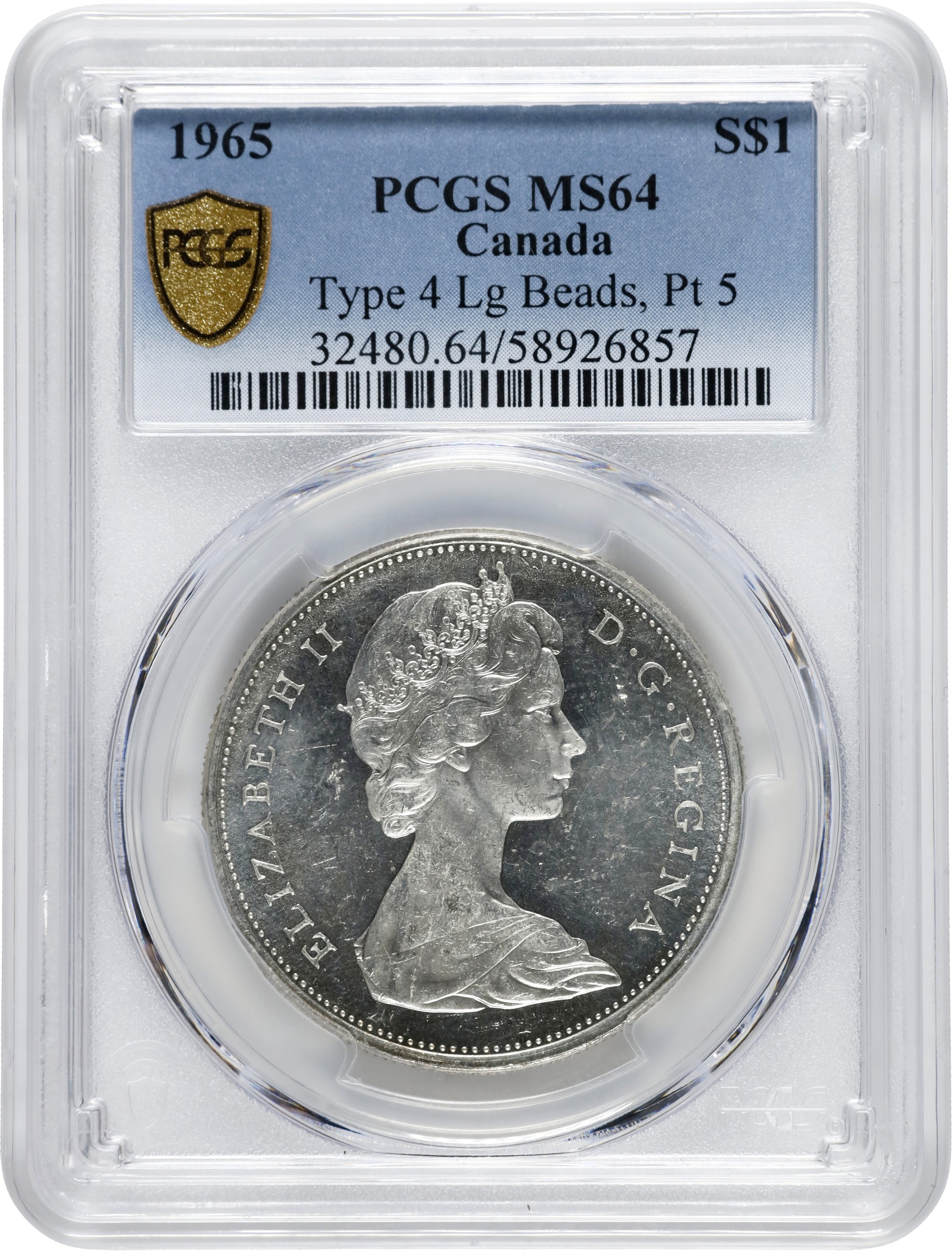 1965 S$1 Type 4 MS thumbnail 6