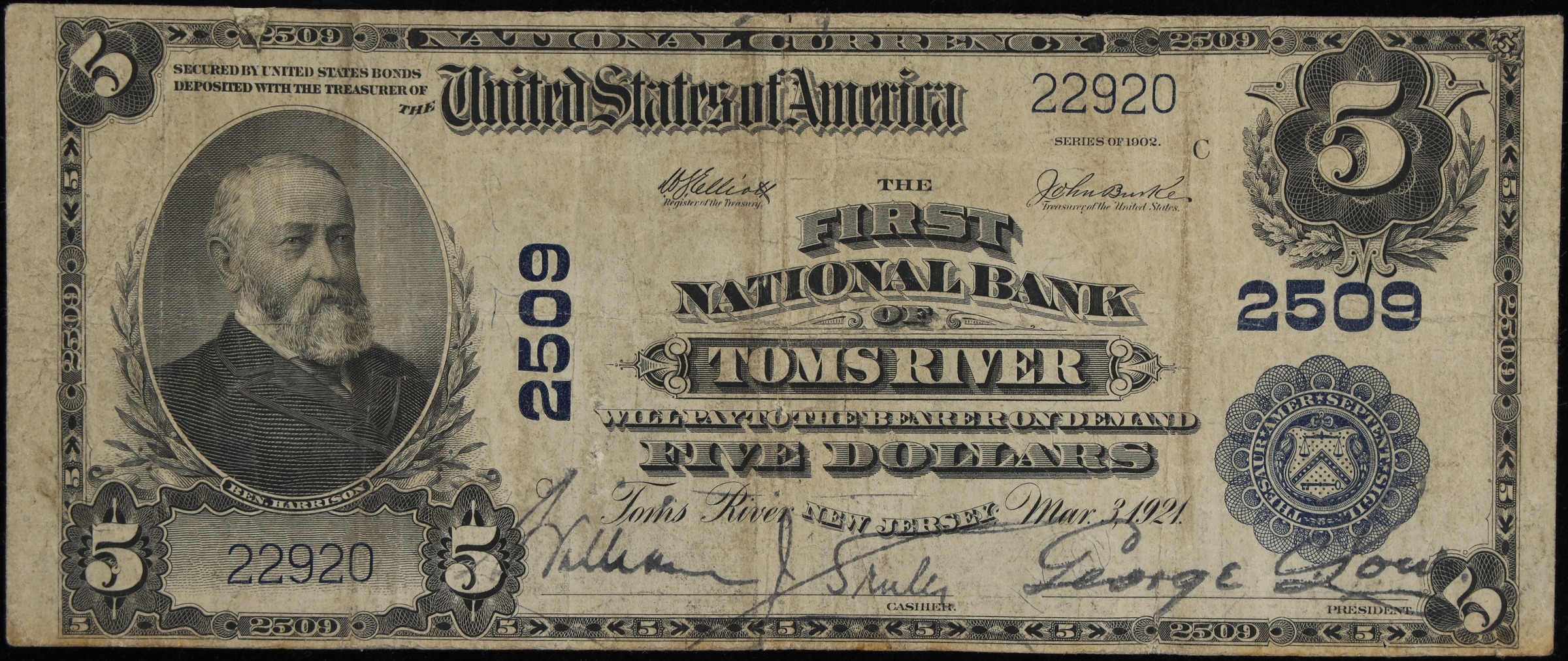 1902 $5  3rd Charter Period, 3rd Issue, Plain Back (Fr. 607) thumbnail 16