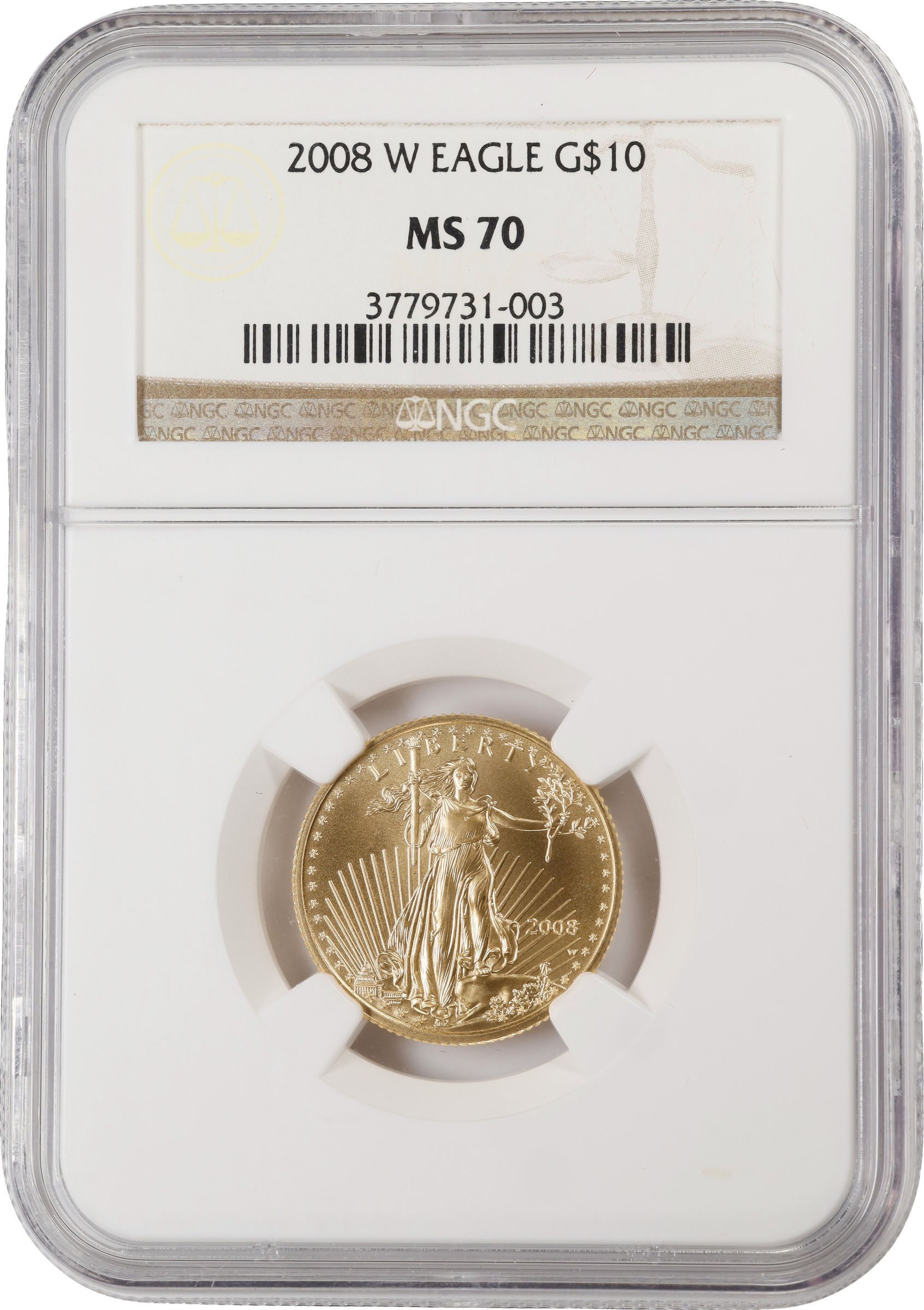 2008-W $10  Gold Eagle, Burnished MS thumbnail 19