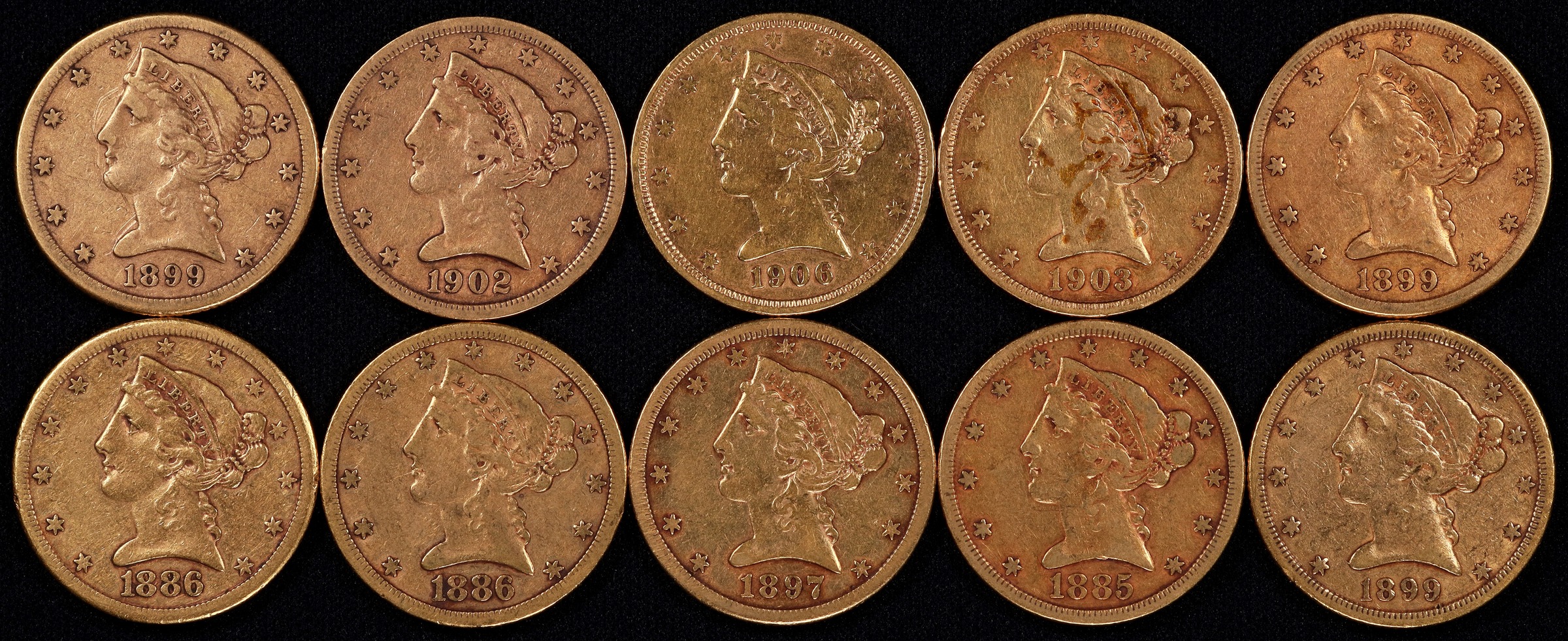 Liberty Gold Half Eagle $5  Motto, 1866-1908 MS [Type] thumbnail 2