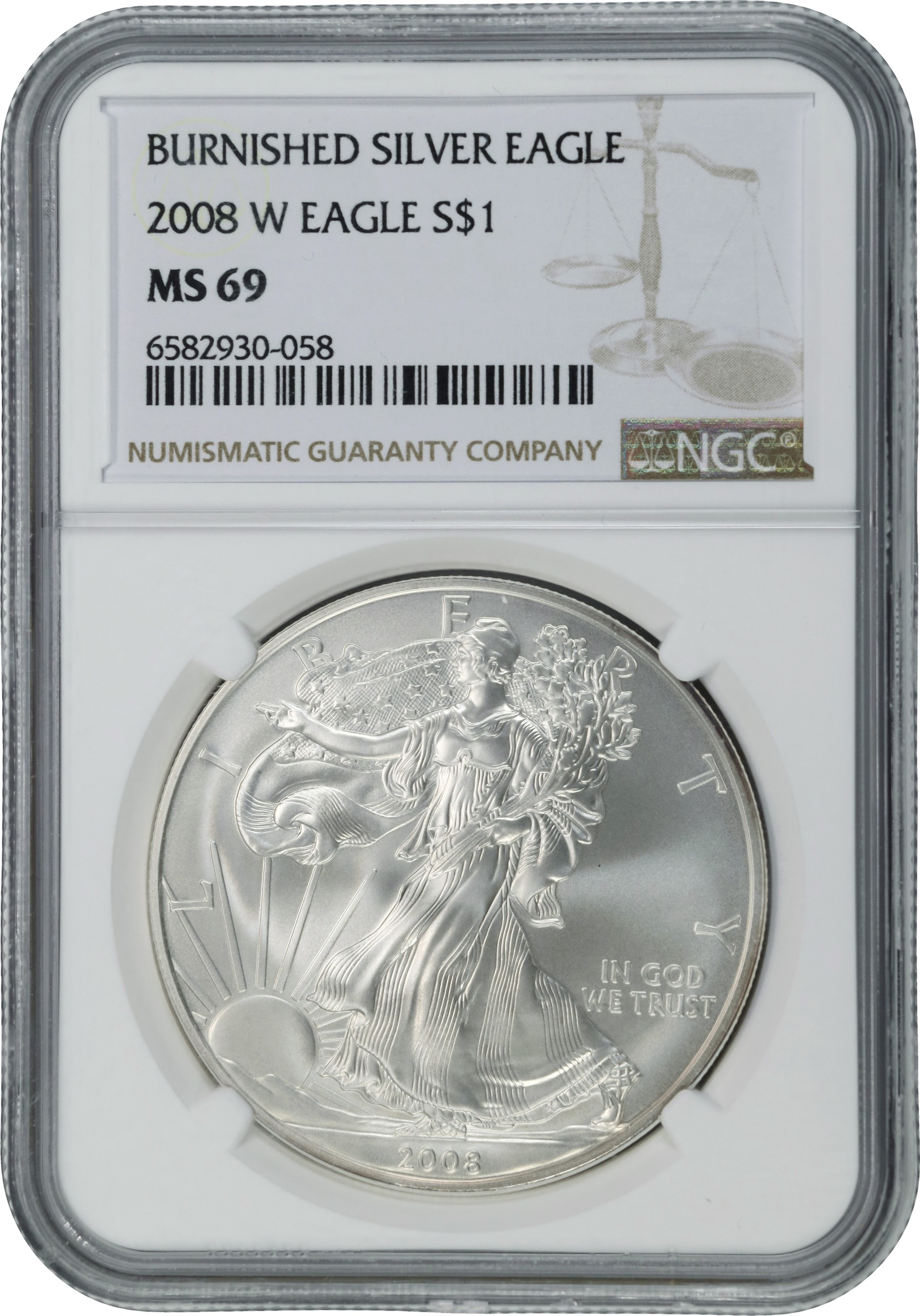 Image for 2008-W $1  Silver Eagle, Burnished OGP