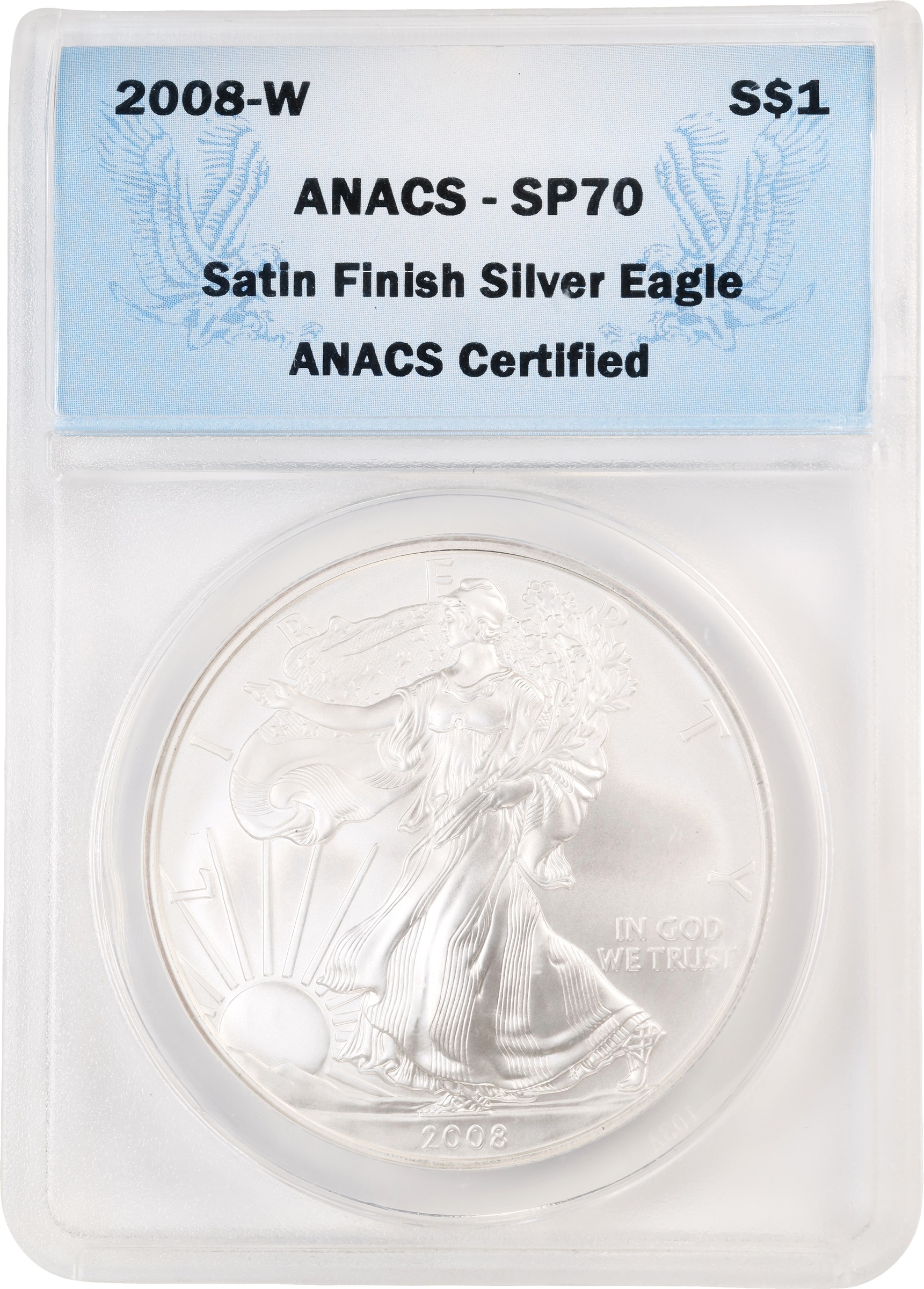 2008-(W) $1  Silver Eagle, Struck at West Point Mint MS thumbnail 5