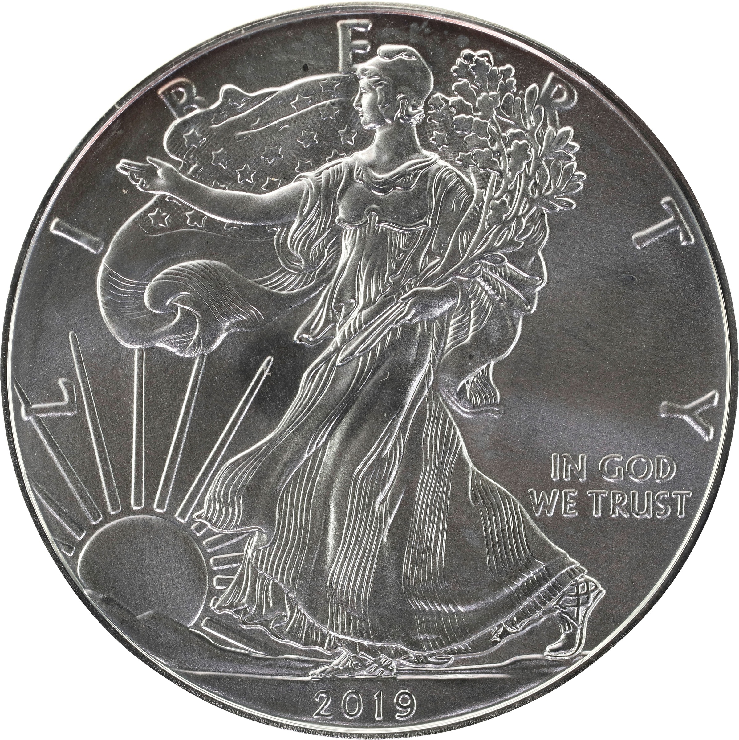 2019 $1  Silver Eagle MS thumbnail 3