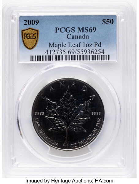 2017 Pd$50 1oz Palladium, Maple Leaf MS thumbnail 9