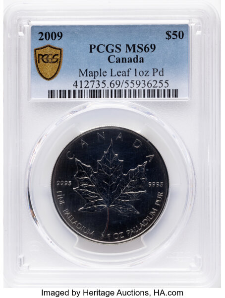 2017 Pd$50 1oz Palladium, Maple Leaf MS thumbnail 10