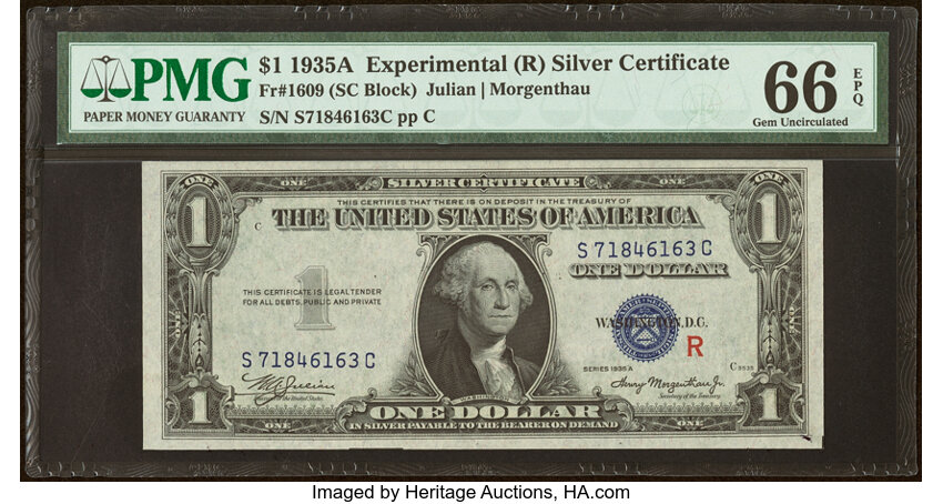 1935A $1  R Experimental (Fr. 1609) thumbnail 2