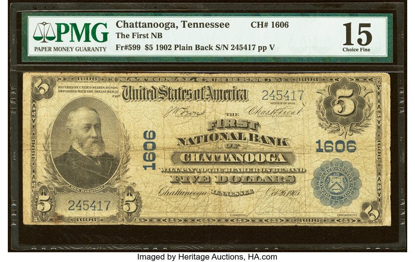 1902 $5  3rd Charter Period, 3rd Issue, Plain Back (Fr. 599) thumbnail 5