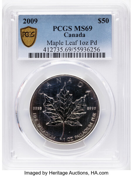 2017 Pd$50 1oz Palladium, Maple Leaf MS thumbnail 8
