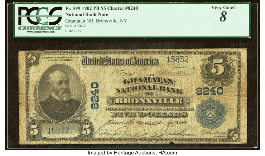 1902 $5  3rd Charter Period, 3rd Issue, Plain Back (Fr. 599) thumbnail 4