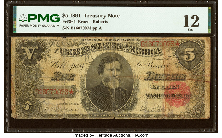 1891 $5  (Fr. 364) thumbnail 2