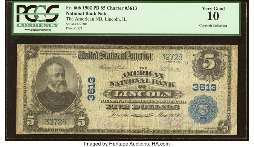 1902 $5  3rd Charter Period, 3rd Issue, Plain Back (Fr. 606) thumbnail 5