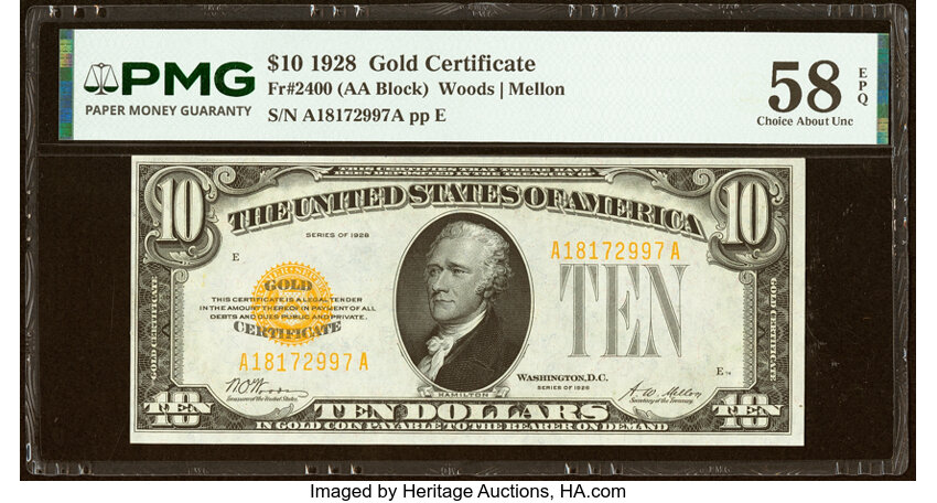 1928 $10  (Fr. 2400) thumbnail 2