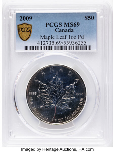 2017 Pd$50 1oz Palladium, Maple Leaf MS thumbnail 7