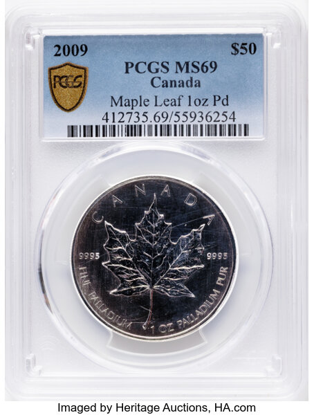 2017 Pd$50 1oz Palladium, Maple Leaf MS thumbnail 6