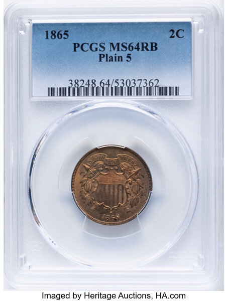 Image for 2-Cent Piece 2c 1864-1872 MS RB [Type] MS64 RB