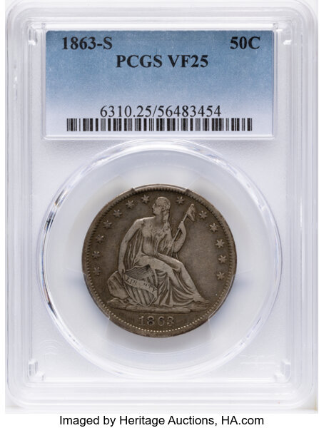 1863-S 50c MS thumbnail 3