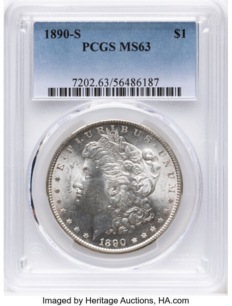 1890-S $1  Die Break Wing, VAM-2B MS thumbnail 3